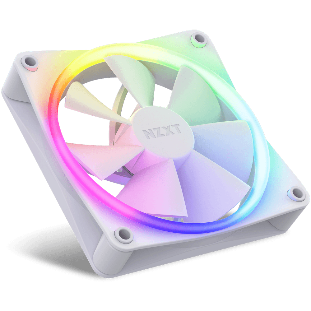 NZXT NZXT F120 RGB Fans - RF-R12TF-W1 - Advanced RGB Lighting Customization - Whisper Quiet Cooling - Triple (RGB Fan & Controller Included) - 120mm Fan - White - product view 3 of 5