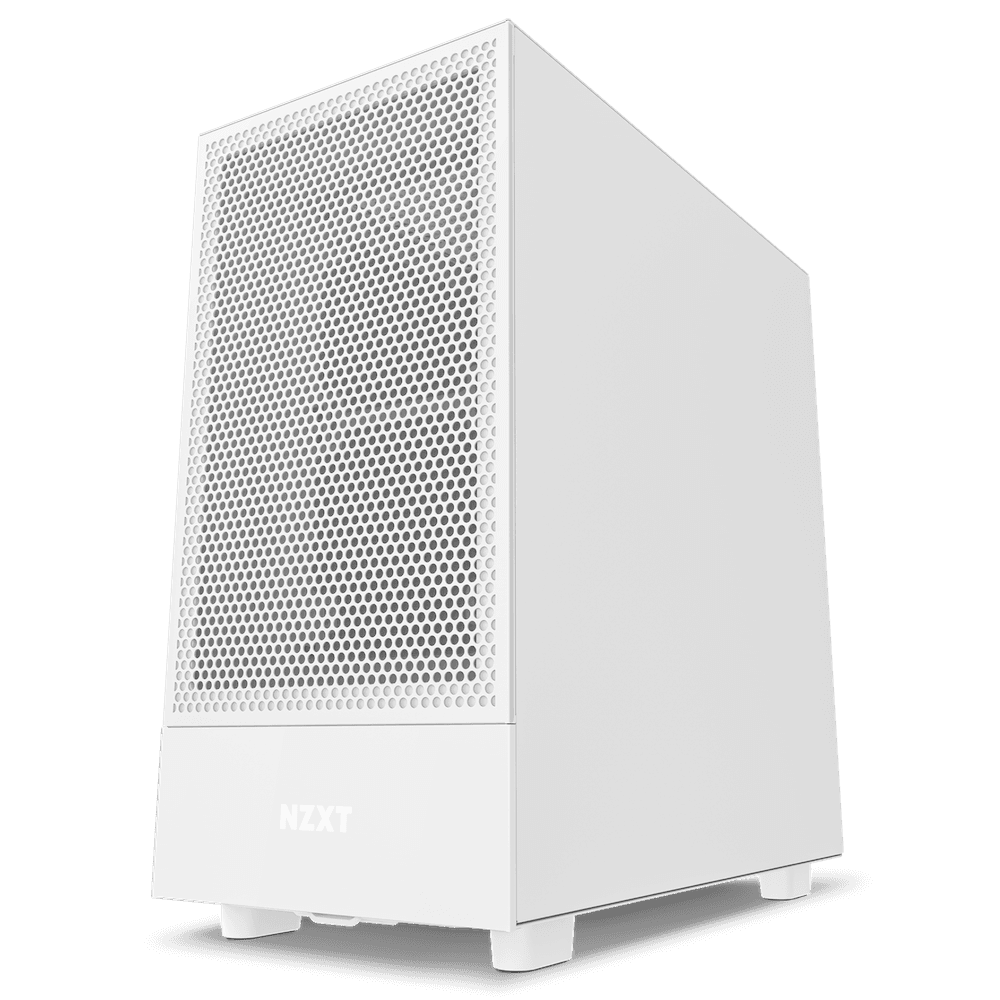 NZXT NZXT H5 Flow Compact Mid Tower Air Flow PC Case, Up to 240mm Radiator Support, Tempered Glass Front Panel, 5x120mm/140mm F120Q Fans, Built-in RGB, Spacious Cable Management, White | CC-H51FW-01 - product view 3 of 5