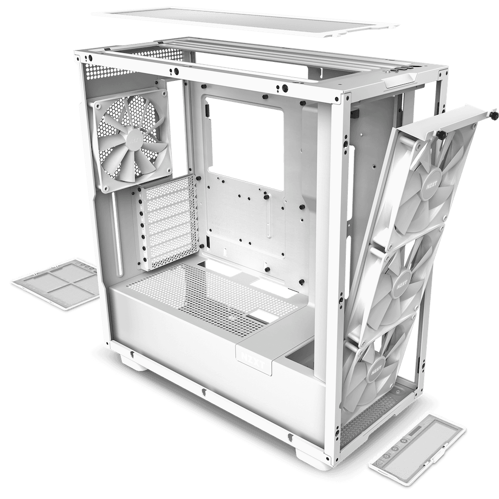 NZXT NZXT H7 Elite - CM-H71EW-02 - ATX Mid Tower PC Gaming Case - Front I/O USB Type-C Port - Quick-Release Tempered Glass Side Panel - White - product view 1 of 6