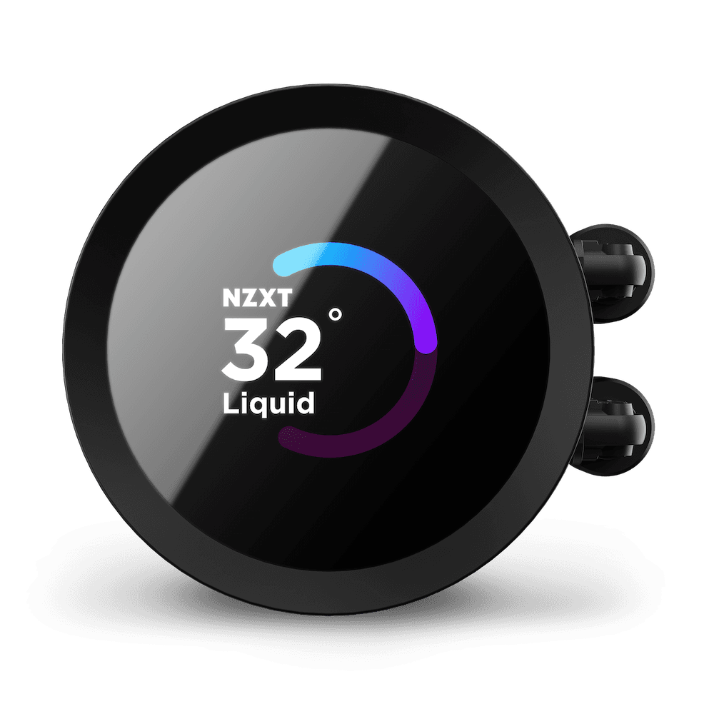 NZXT NZXT Kraken 240 AIO Liquid Cooler with 1.54??? Square LCD Display, 240mm Radiator, Copper Housing Water Block, 2x F120P SPF Fan, 1800 RPM Fan Speed , 78.02 CFM Air Flow, Black | RL-KN240-B1 - product view 2 of 4