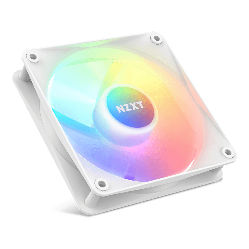 NZXT NZXT F120 RGB Core 120mm Hub-Mounted RGB Fan, Sublime RGB Lighting, Up to 1800 RPM Speed, 78.86 CFM, Fluid Dynamic Bearing, 8 LEDs, Superior Heat Dissipation, Single Pack, White | RF-C12SF-W1 - product view 3 of 4
