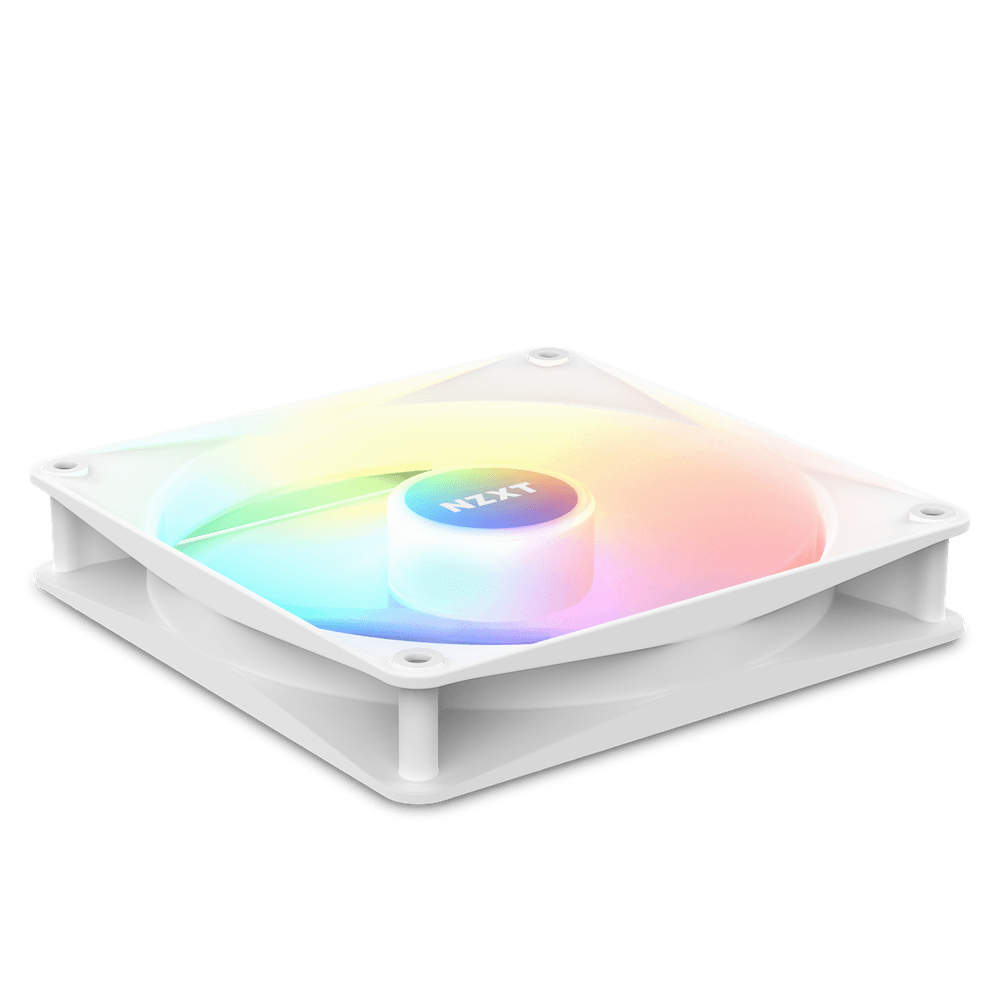 NZXT NZXT F120 RGB Core 120mm Hub-Mounted RGB Fan, Sublime RGB Lighting, Up to 1800 RPM Speed, 78.86 CFM, Fluid Dynamic Bearing, 8 LEDs, Superior Heat Dissipation, Single Pack, White | RF-C12SF-W1 - product view 1 of 4
