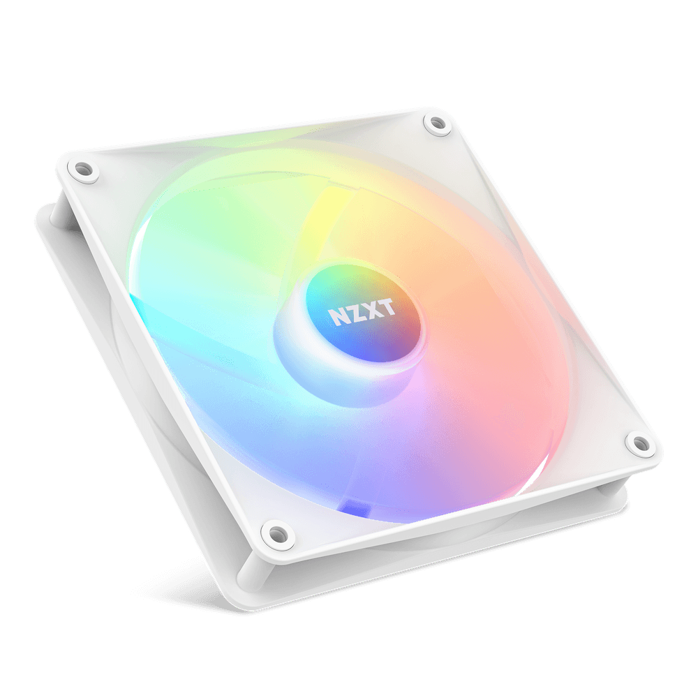 NZXT NZXT F140 RGB Core 140mm Hub-Mounted RGB Single Pack Case Fan - White - RF-C14SF-W1 - product view 2 of 3