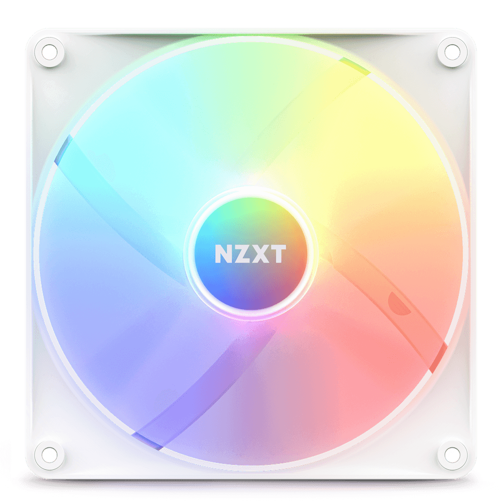 NZXT NZXT F140 RGB Core 140mm Hub-Mounted RGB Single Pack Case Fan - White - RF-C14SF-W1 - product view 1 of 3