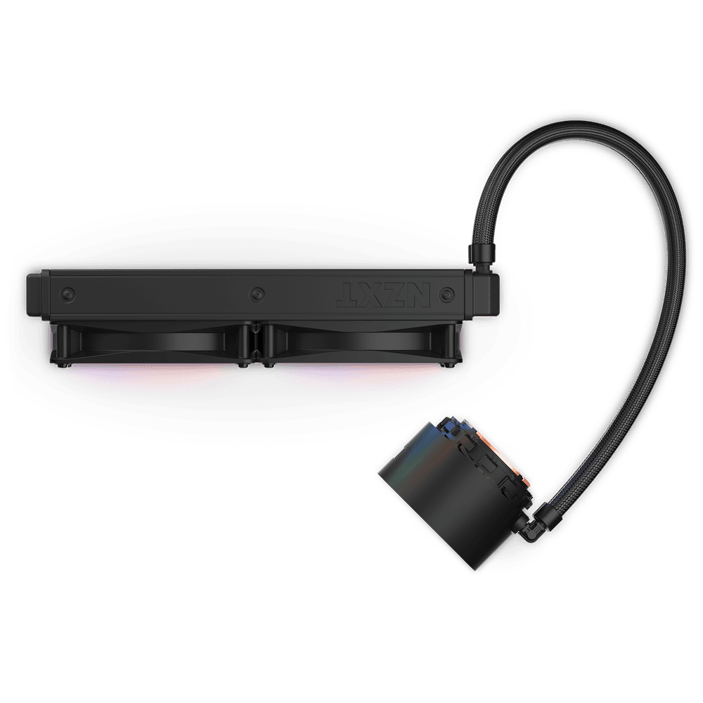 NZXT NZXT Kraken Elite 240 RGB AIO Liquid Cooler, LCD Display & RGB Fans, 240mm Radiator, Copper Water Block, 2x 120mm F120 RGB Fans, 500-1500RPM Fan Speed, 17.48-52.44CFM Airflow, Black | RL-KR24E-B1 - product view 2 of 4