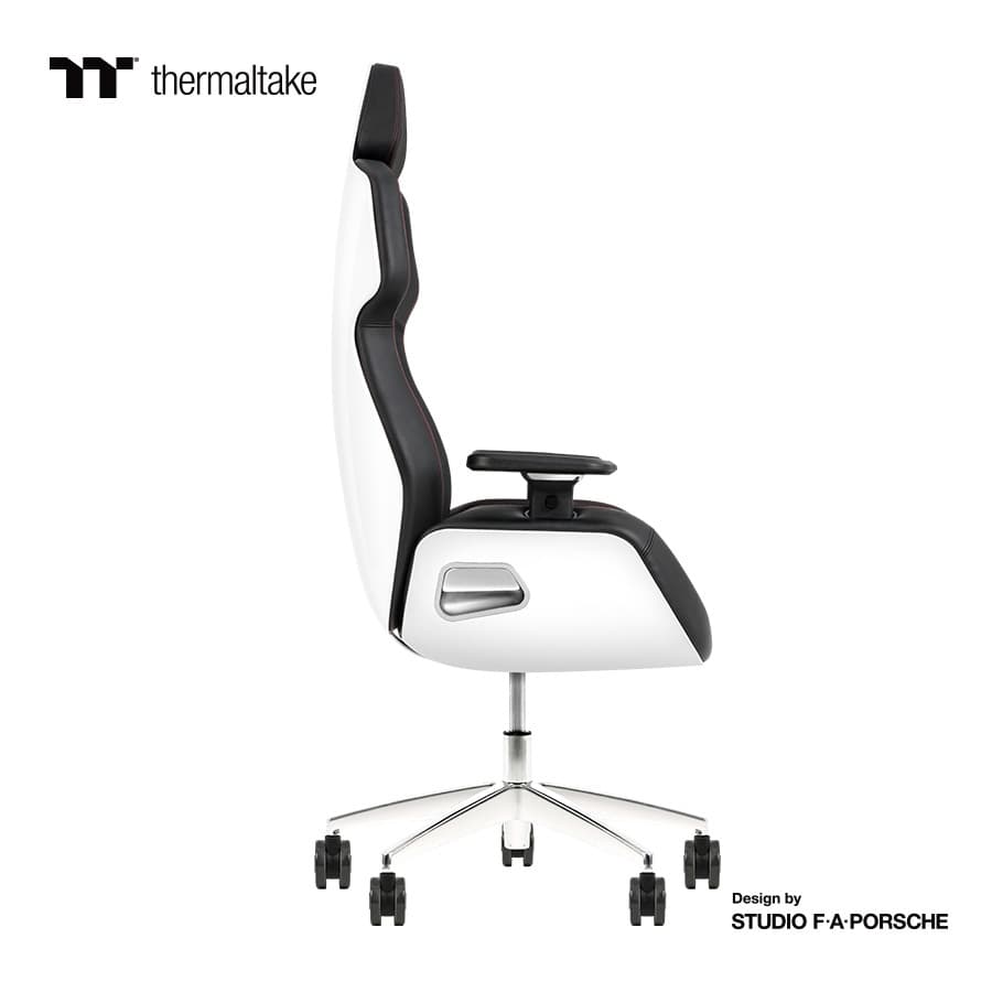 Thermaltake Thermaltake Argent E700 Real Leather Gaming Chair, Design by Studio F. A. Porsche, 4D Adjustable Armrests, Wire-Control Mechanism, 4 Gas Lift-Glacier White - product view 2 of 6