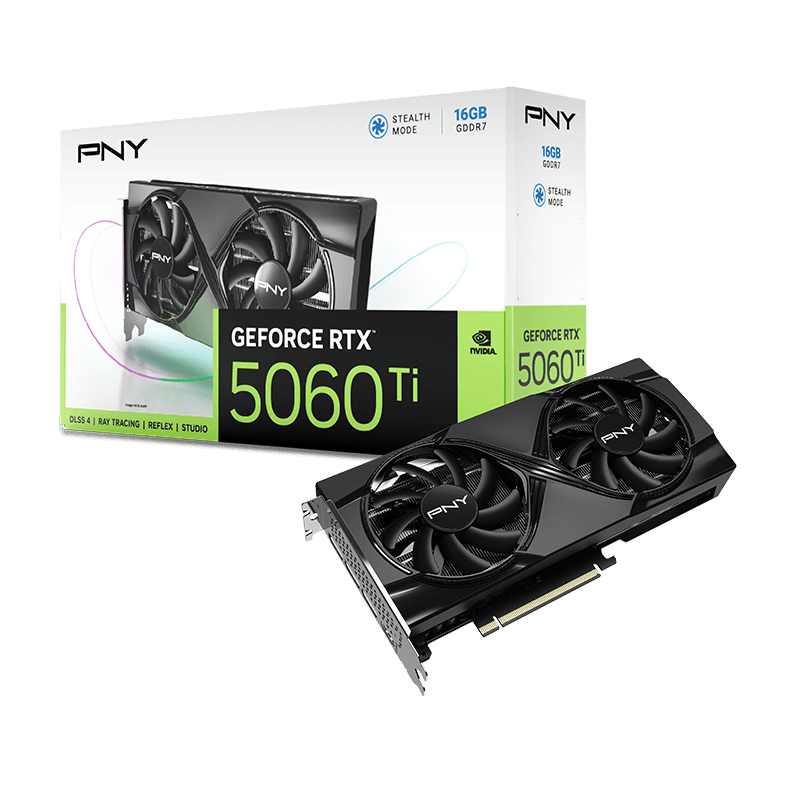 PNY GeForce RTX 5060 Ti 16GB Dual Fan 16GB DDR7 Graphics Card GPU, 4608 CUDA Cores, Blackwell Architecture | VCG5060T16DFXPB1 – Buy Online