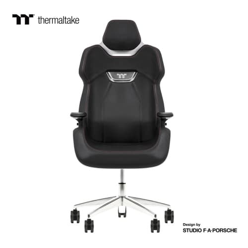 Thermaltake Thermaltake Argent E700 Real Leather Gaming Chair, Design by Studio F. A. Porsche, 4D Adjustable Armrests, Wire-Control Mechanism, 4 Gas Lift-Glacier White - product view 3 of 6
