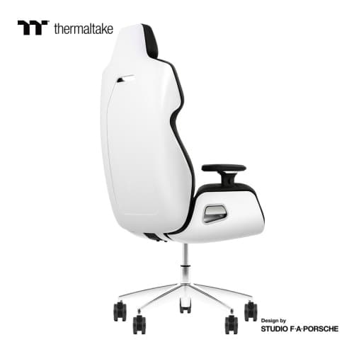 Thermaltake Thermaltake Argent E700 Real Leather Gaming Chair, Design by Studio F. A. Porsche, 4D Adjustable Armrests, Wire-Control Mechanism, 4 Gas Lift-Glacier White - product view 1 of 6
