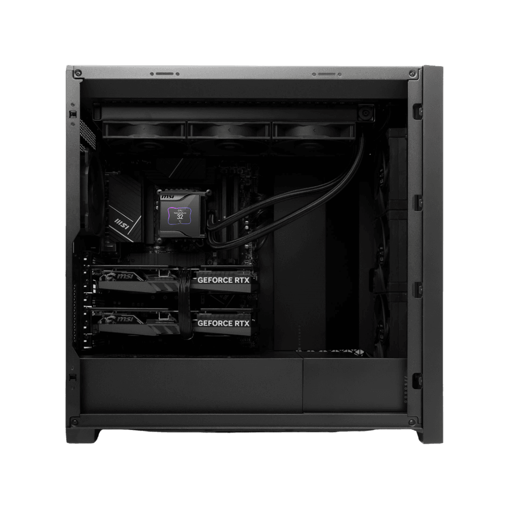 AI PC & Workstation Powered by MSI: AMD Ryzen 9 9950X3D (16 Cores) + Dual MSI VENTUS RTX 5090 OC 32GB GDDR7, 96GB DDR5 6400MT/s, 4TB NVMe SSD, IPS LCD AIO, 1600W Titanium ATX 3.1 PSU, WiFi 7, AI & 8K Gaming - product view 2 of 2