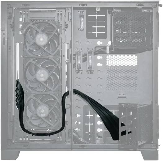 Lian Li Premium PCI-E 16X 4.0 Black Extender Riser Cable, Support Transfer Rates of 16GT/s Bit Rate, Double The Bandwidth of PCIe 3.0, 900mm Cable Length, Black | PW-PCIV-4-90X - product view 1 of 4