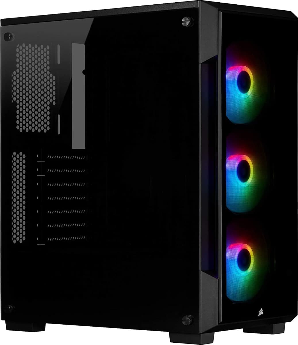 iCUE 220T RGB Tempered Glass Mid-Tower Smart Case ??? Black-Black - product view 1 of 1