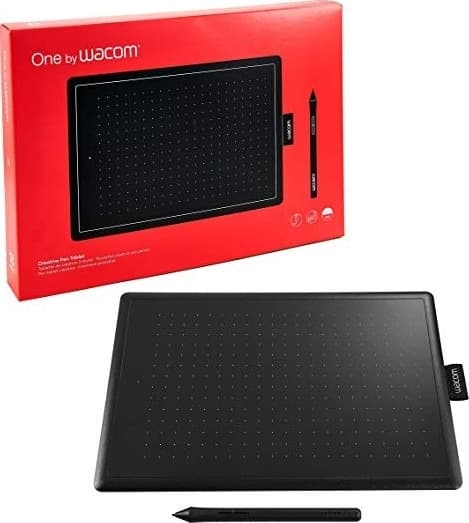 One By Wacom Digital Graphic Drawing Tablet Pad, Medium - Black/Red | CTL-672-N - product view 2 of 2