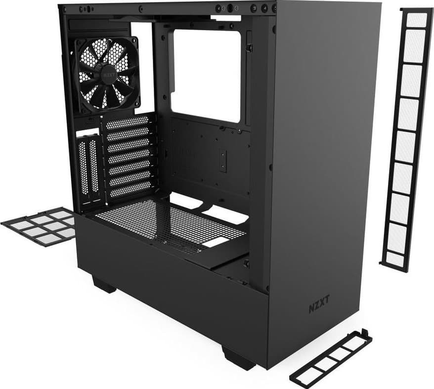 NZXT NZXT H510i Compact ATX Mid Tower PC Gaming Case Front I/O USB Type-C Port Vertical GPU Mount Tempered Glass Side Panel Integrated RGB Lighting Water-Cooling Ready Matte Black | CA-H510i-B1 - product view 3 of 3