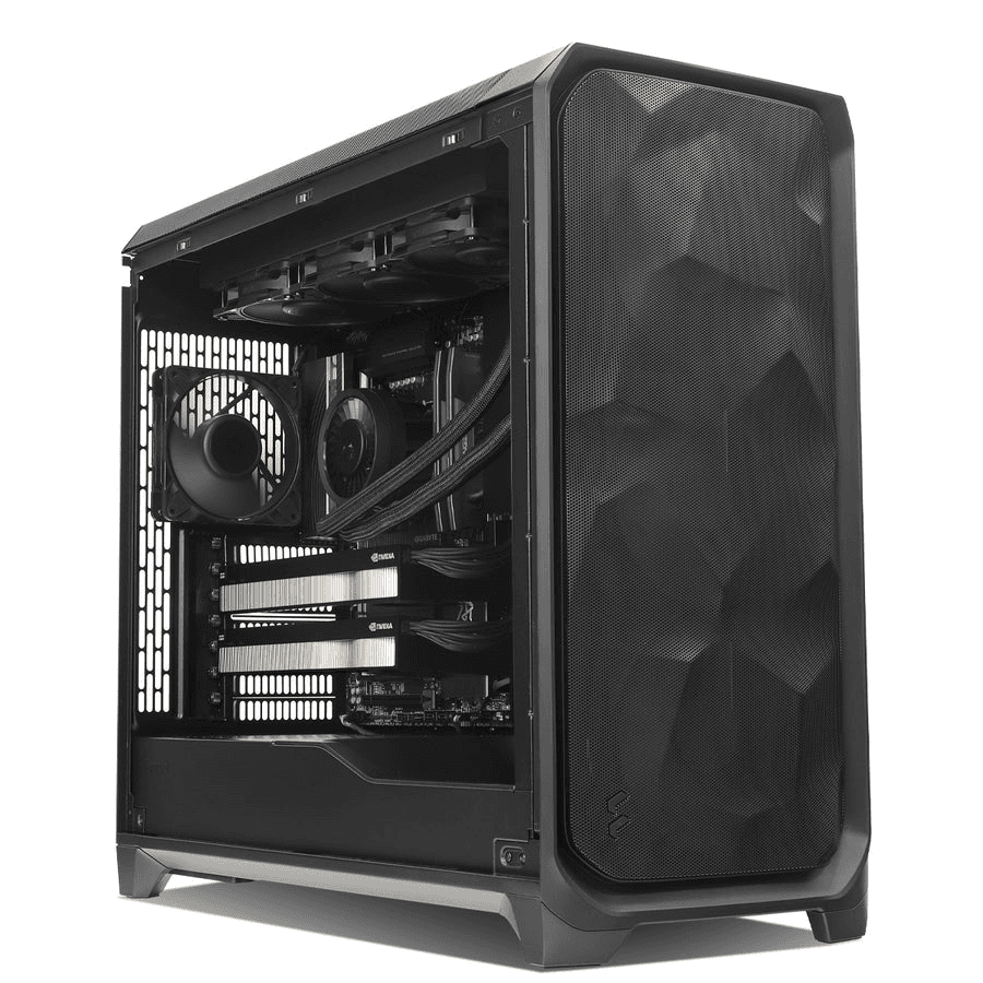 Dual-GPU AI & Enthusiast Workstation, AMD Ryzen 9 9950X3D2, Dual NVIDIA RTX 4500 Ada 48GB VRAM, 96GB DDR5 6000, 2TB Gen5 SSD, Pro WS 2200W – Buy Online