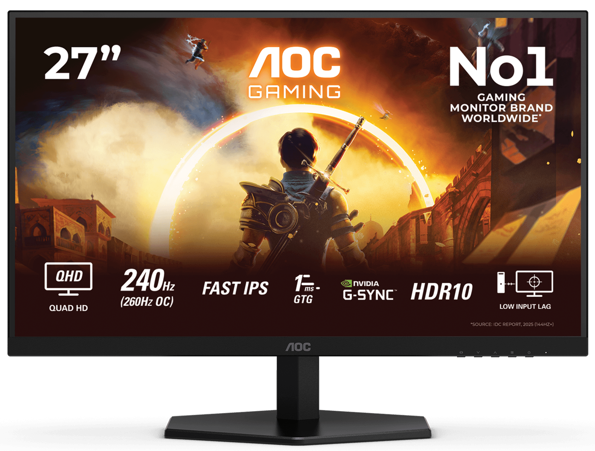 AOC Q27G42ZE/71 27" 240Hz (260Hz OC) QHD Fast IPS Gaming Monitor, 1ms GtG, G-SYNC Compatible, 1440p | Q27G42ZE – Buy Online