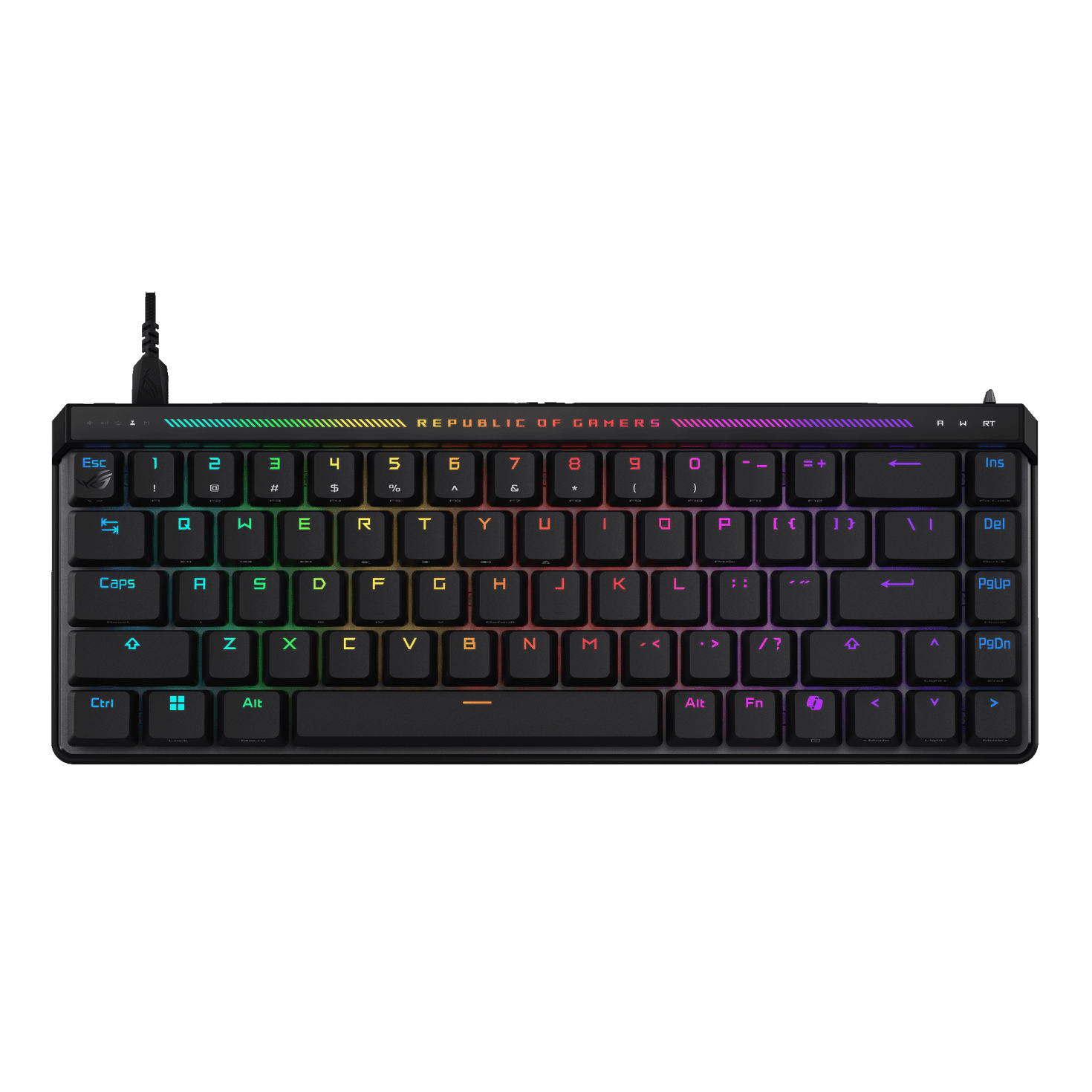ASUS ROG Falchion Ace HFX 65% Analog Wired Gaming Keyboard, ROG HFX Magnetic Switches, USB-C, English/Arabic Layout, Rapid Trigger, RGB Lighting, Black – 90MP03VE-BKCA00 – Buy Online