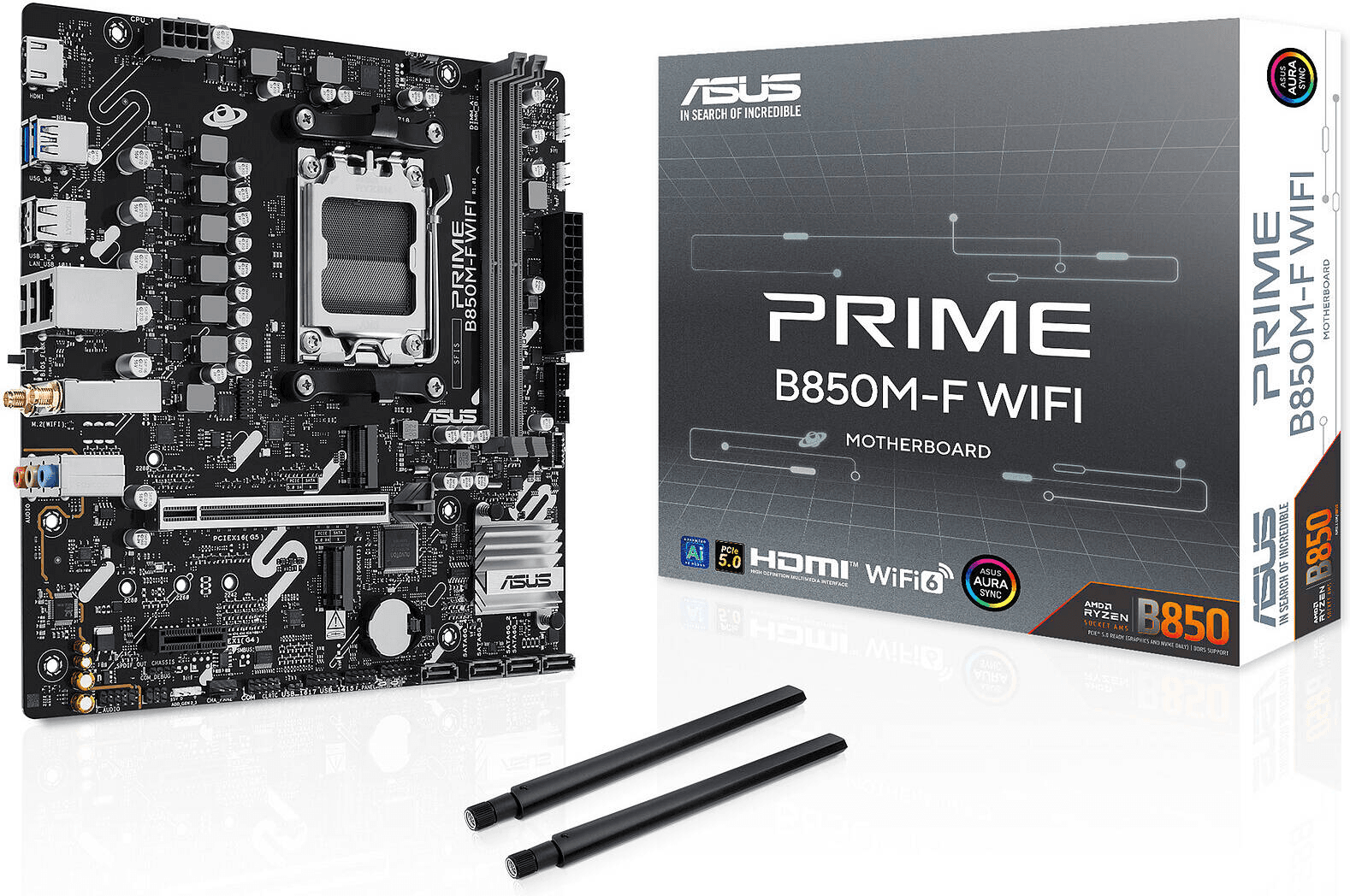 ASUS PRIME B850M-F WiFi AMD Ryzen AM5 Micro-ATX Motherboard, DDR5, PCIe 5.0, WiFi | B850 Chipset | 90MB1N80-M0EAY0 – Buy Online