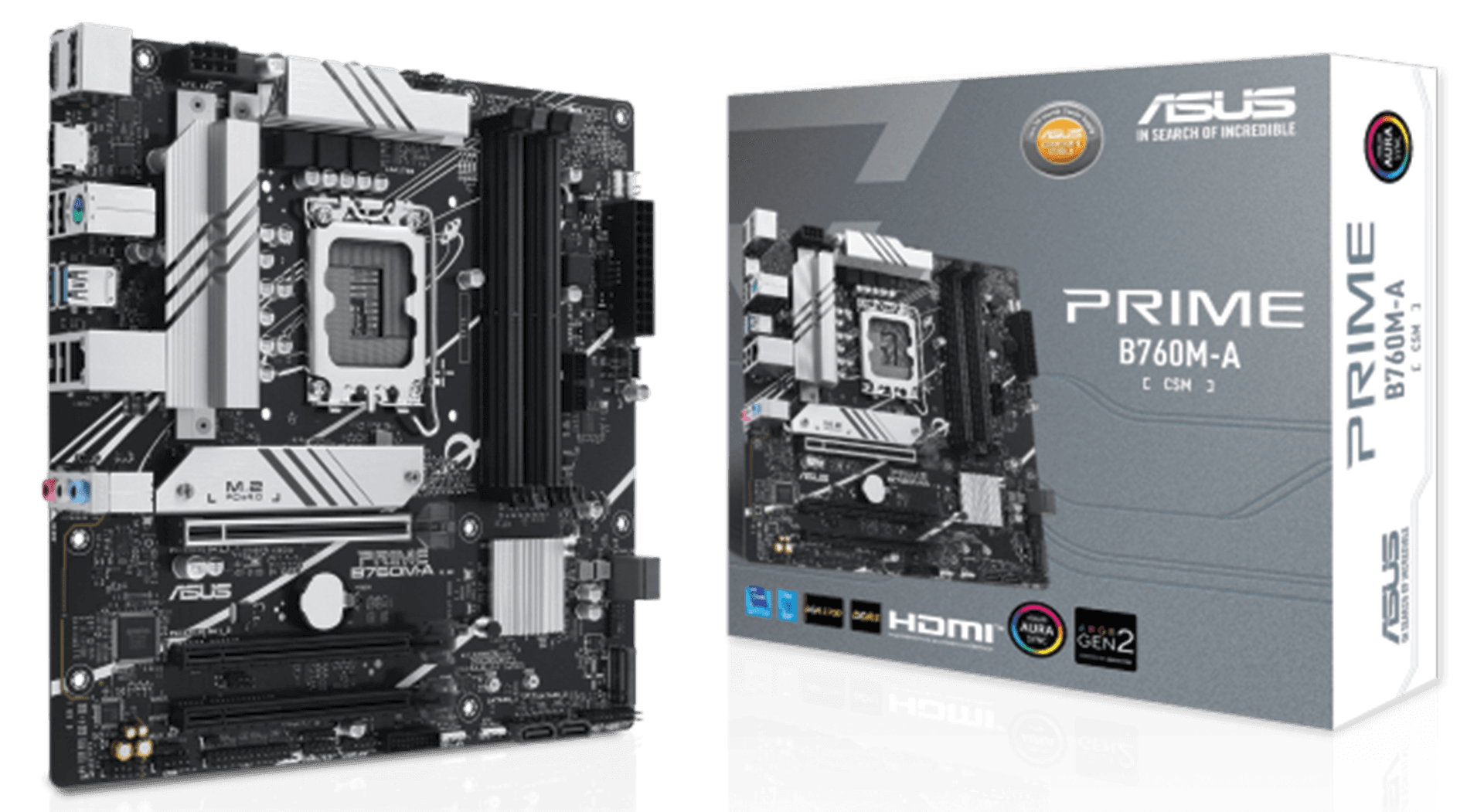 ASUS Prime B760M-A CSM DDR5 Intel LGA1700 Micro-ATX Motherboard, 13th Gen Ready, Aura Sync, HDMI/DP, PCIe 4.0 | 90MB1EK0-M1EAYC – Buy Online
