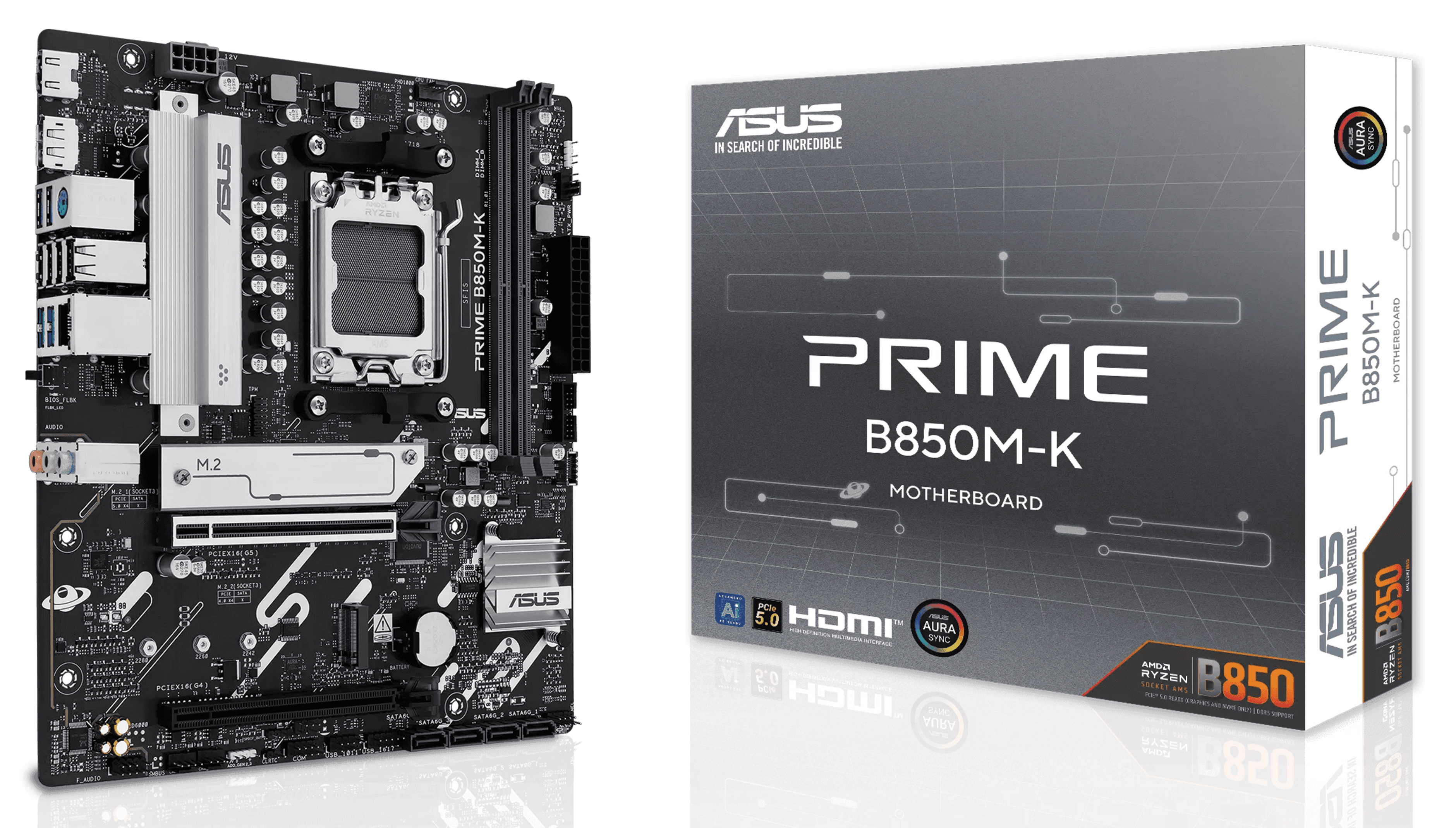 ASUS Prime B850M-K AMD B850 mATX Motherboard, Ryzen AM5 Socket, PCIe 5.0, DDR5 | 90MB1LV0-M0EAY0 – Buy Online