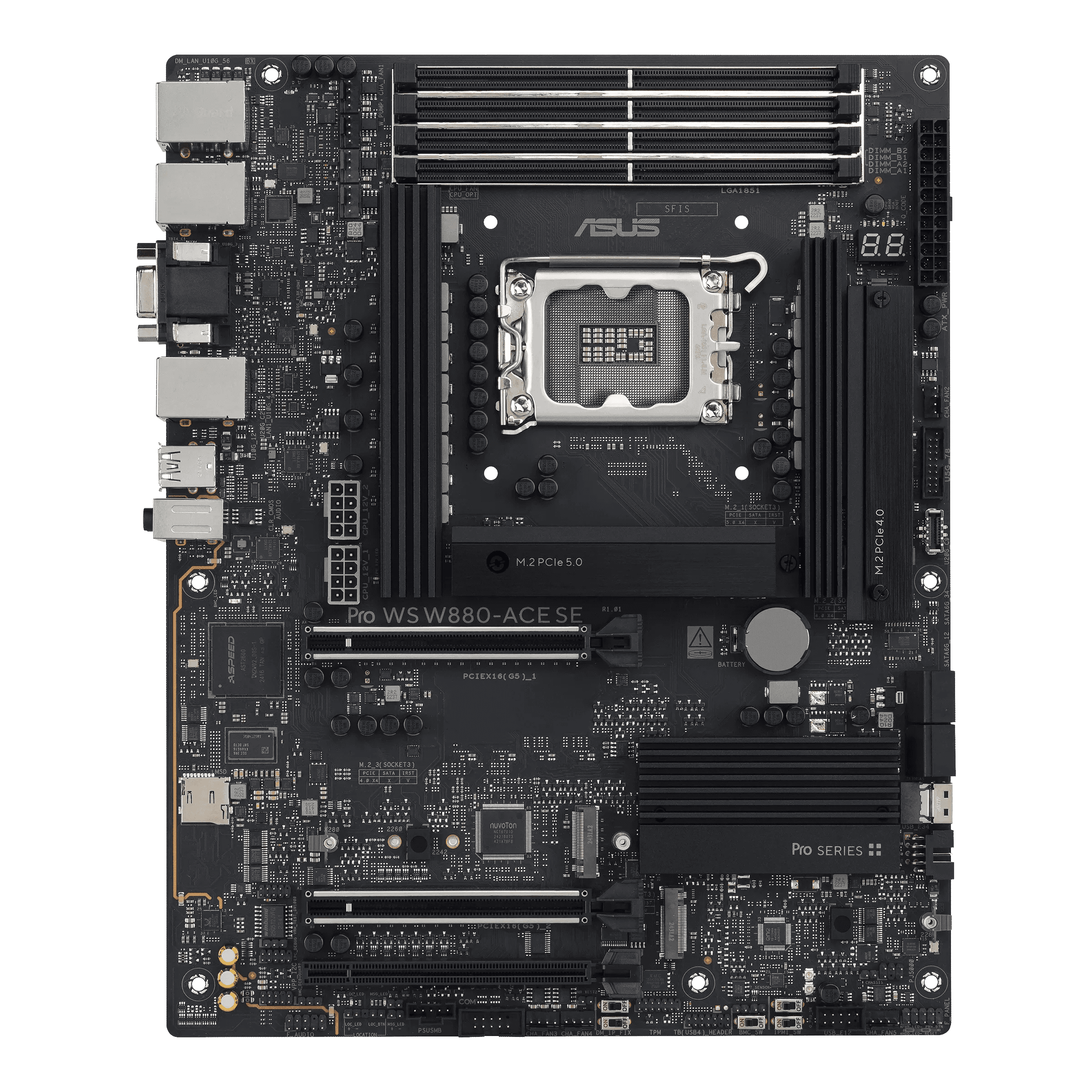 ASUS Pro WS W880-ACE SE Workstation Motherboard, Intel LGA 1851, PCIe 5.0, AI PC Ready, Dual Thunderbolt 4, DDR5 ECC | 90MB1KV0-M0EAY0 – Buy Online
