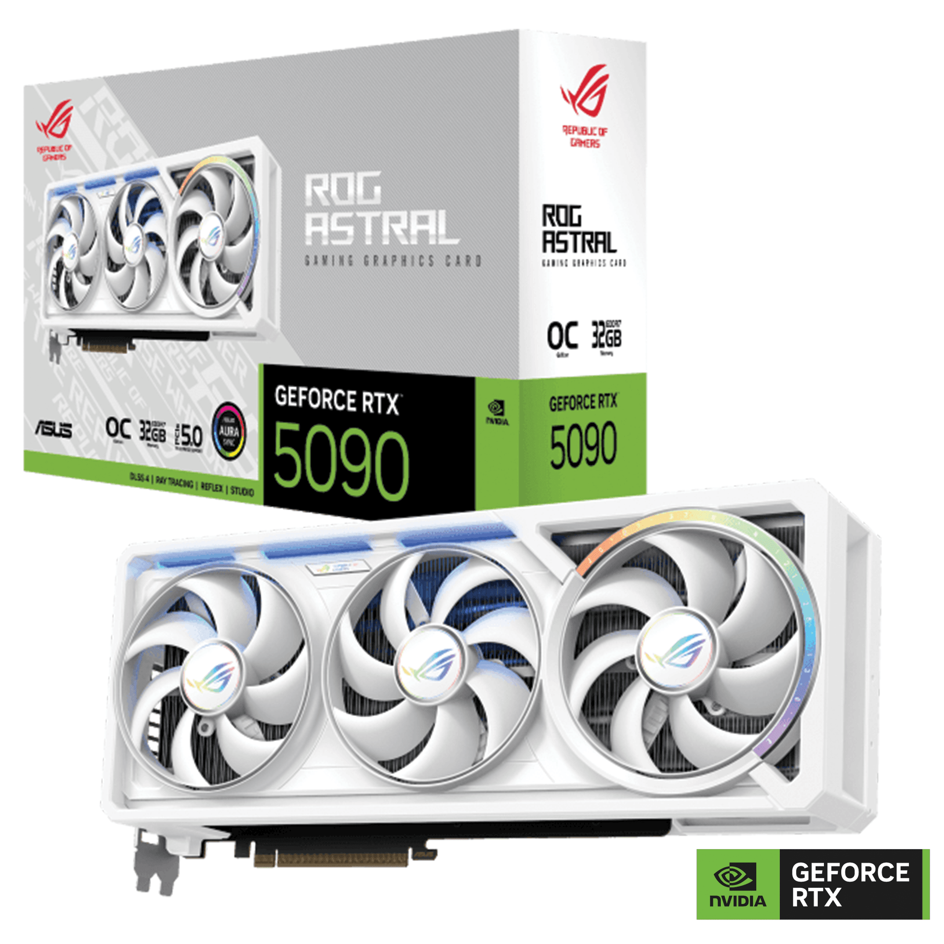 ASUS ROG Astral NVIDIA GeForce RTX 5090 32GB GDDR7 WHITE OC Edition Graphics Card, 512-bit 28 Gbps, 21760 CUDA Core, 3593 AI TOPs | 90YV0LWA-M0NA00 – Buy Online