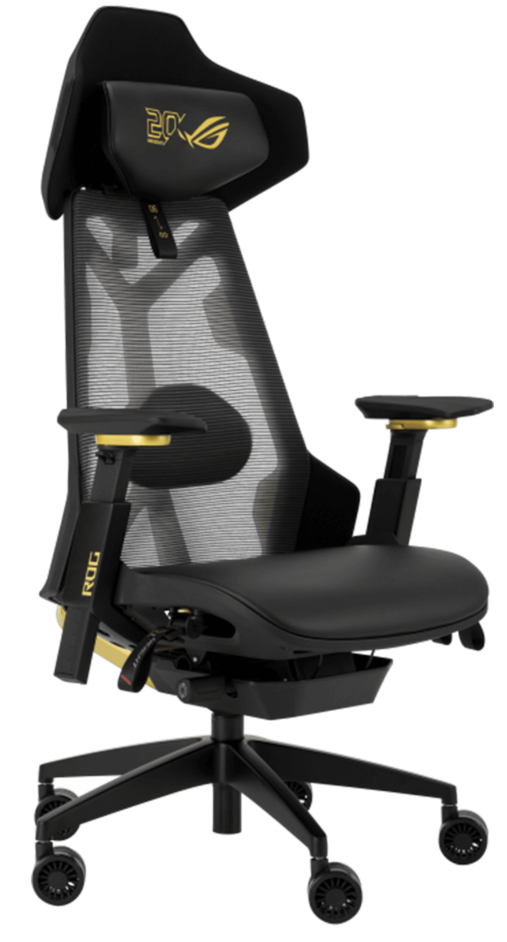 ASUS ROG Destrier Edition 20 SL400S Ergonomic Gaming Chair, Mesh Backrest, 150kg Capacity, Black & Gold | 90GC02C0-MSG01 – Buy Online