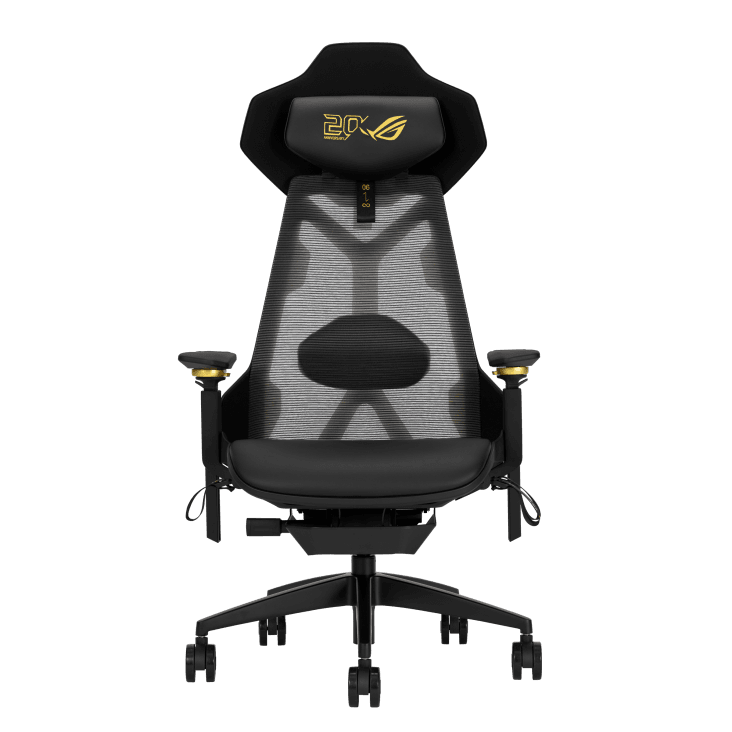 Asus ASUS ROG Destrier Edition 20 SL400S Ergonomic Gaming Chair, Mesh Backrest, 150kg Capacity, Black & Gold | 90GC02C0-MSG01 - product view 2 of 6