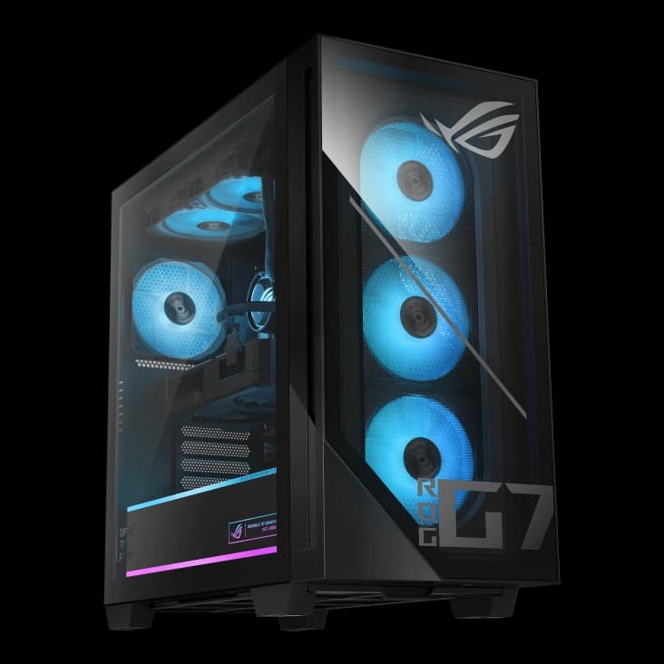 ASUS ROG GM700TZ Gaming Desktop, AMD Ryzen 7 9800X3D, 32GB DDR5, 1TB SSD, RTX 5070 Ti 16GB, Liquid Cooler, W11 Home, Kb&Mouse, Black | 90PF05T1-M00NT0 – Buy Online
