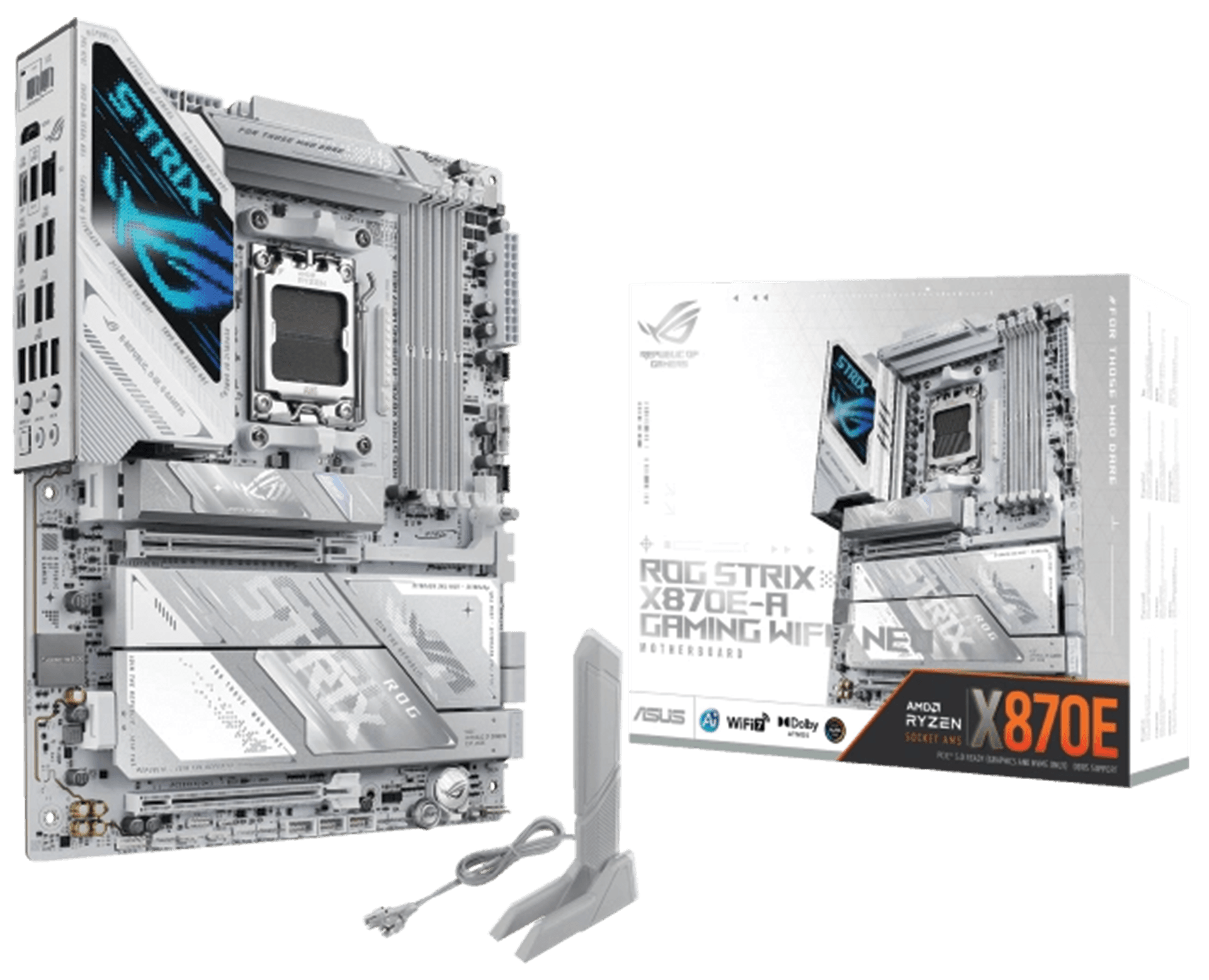 ASUS ROG STRIX X870E-A GAMING WIFI Motherboard, NEO AMD AM5, DDR5, WiFi 7, 5Gb LAN, PCIe 5.0, AI Overclocking | 90MB1P30-M0EAY0 – Buy Online