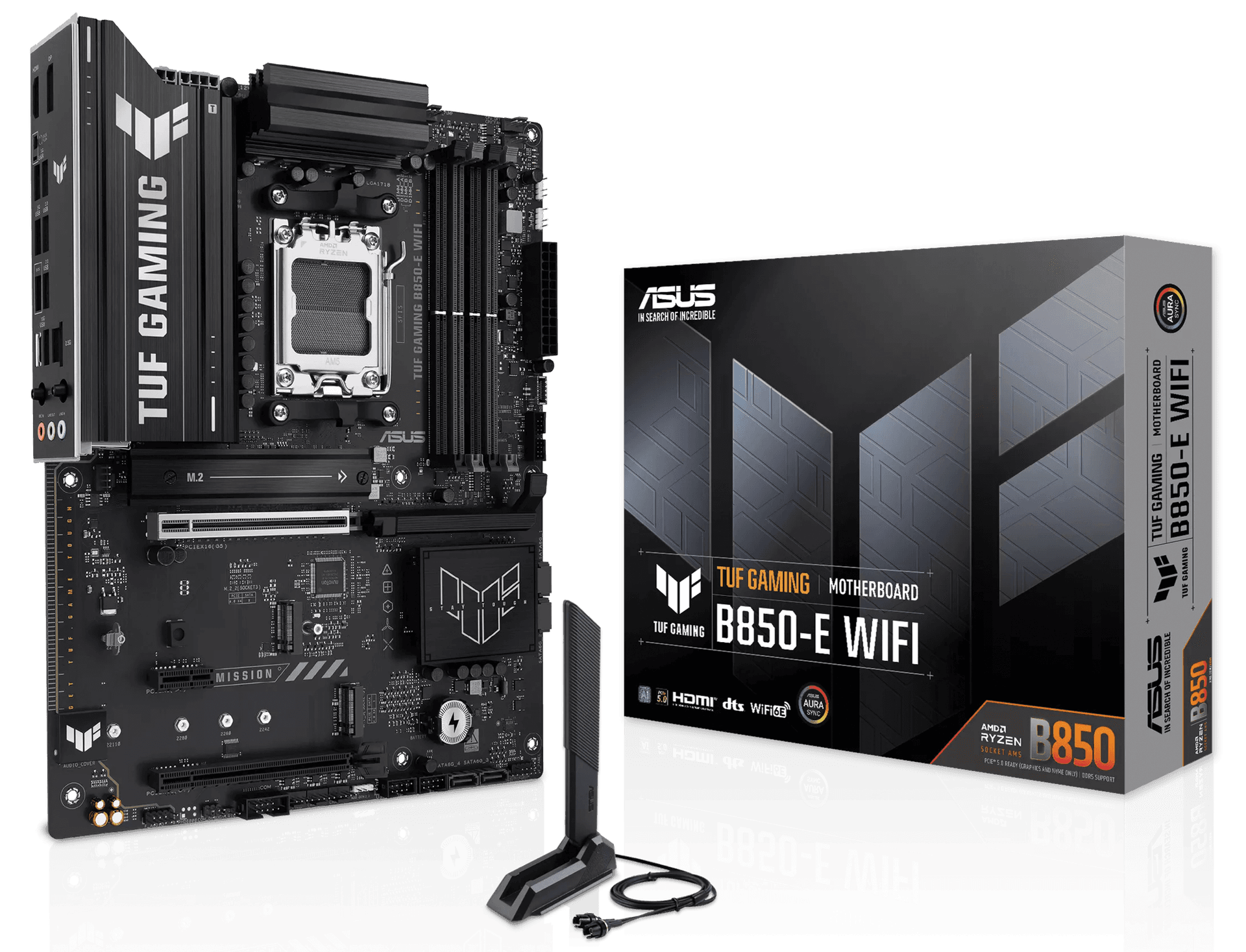 ASUS TUF GAMING B850-E WIFI AMD AM5 ATX Gaming Motherboard, Premium PCIe 5.0 Storage & Graphics, DDR5 Memory Support, WiFi 6E Connectivity & Ryzen Desktop Ready | 90MB1L20-M0EAY0 – Buy Online