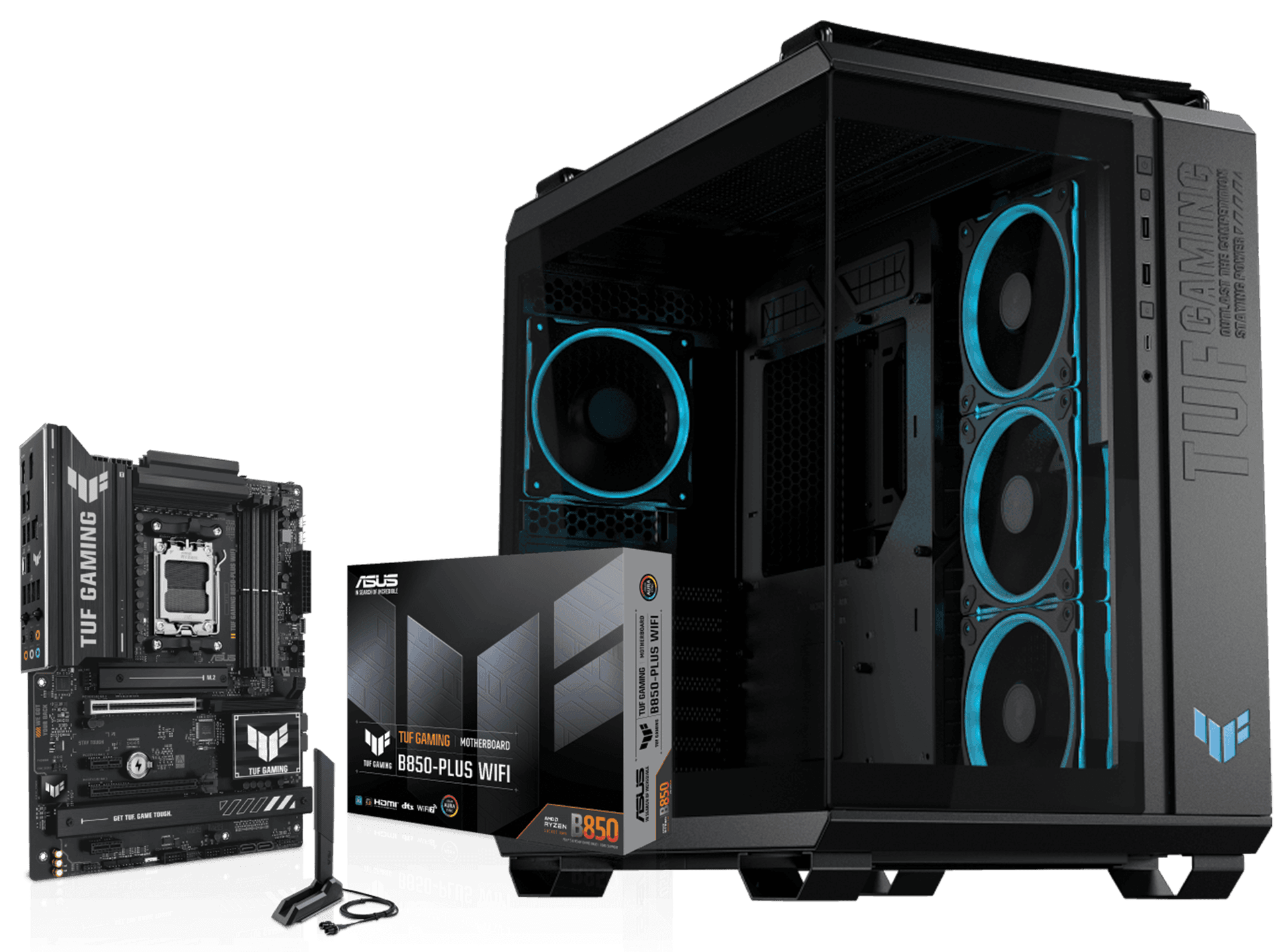 ASUS TUF Gaming B850-PLUS WIFI AM5 Motherboard, ASUS TUF Gaming GT502 Horizon ARGB Mid-Tower Panoramic Case, PC Upgrade Bundle – Buy Online