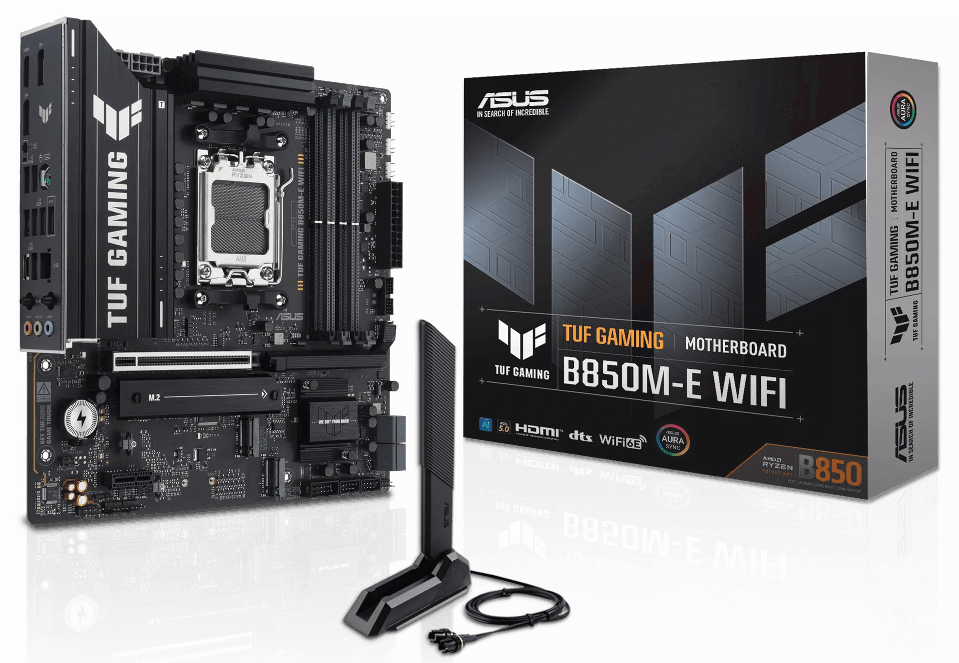 ASUS TUF Gaming B850M-E WIFI Motherboard, AM5 Socket, DDR5, PCIe 5.0, WiFi 6E, 2.5Gb LAN, mATX, Supports Ryzen 9000 Series | 90MB1LS0-M0EAY0 – Buy Online