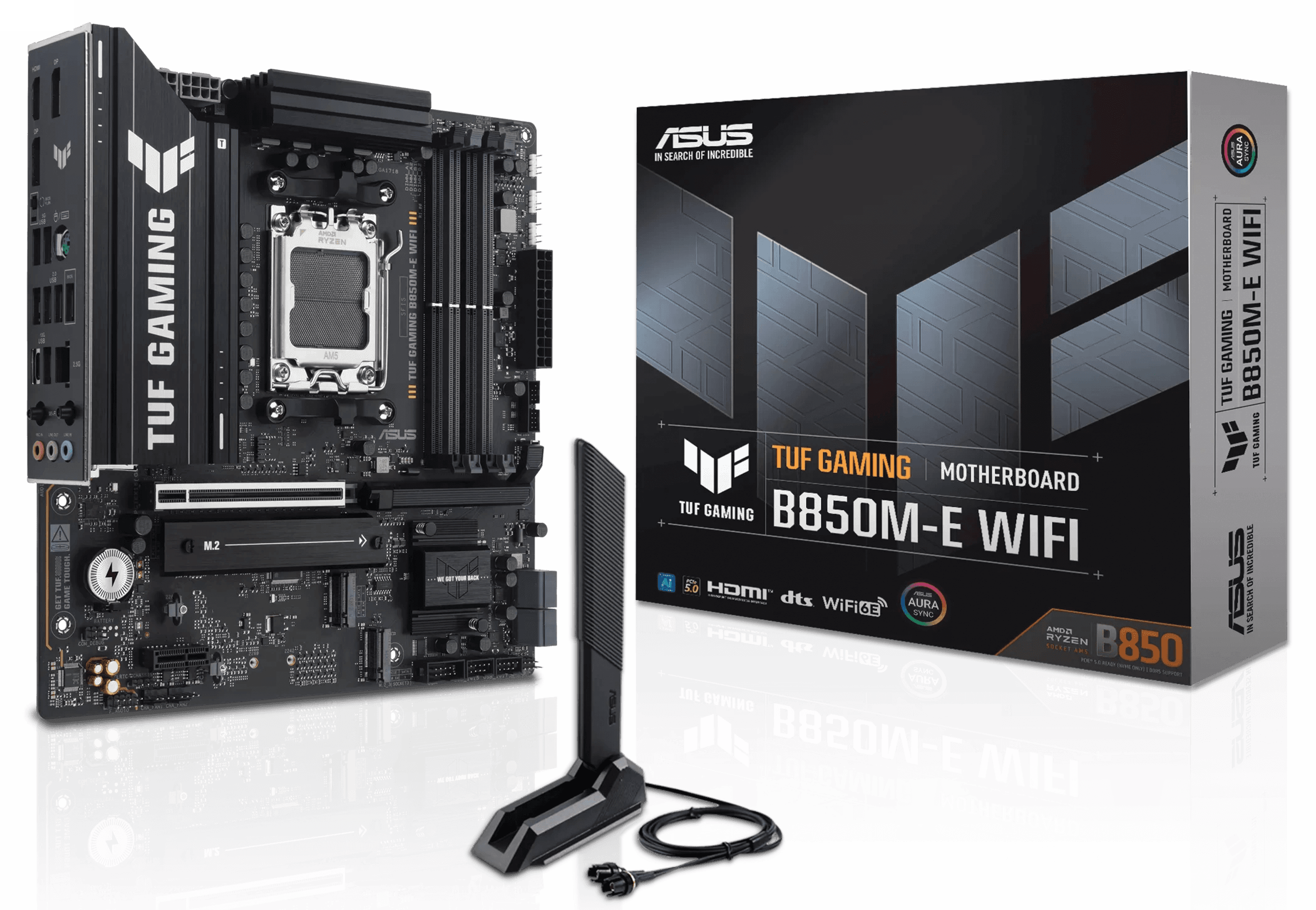 ASUS TUF Gaming B850M-E WIFI Motherboard, AM5 Socket, DDR5, PCIe 5.0, WiFi 6E, 2.5Gb LAN, mATX, Supports Ryzen 9000 Series | 90MB1LS0-M0EAY0 – Buy Online