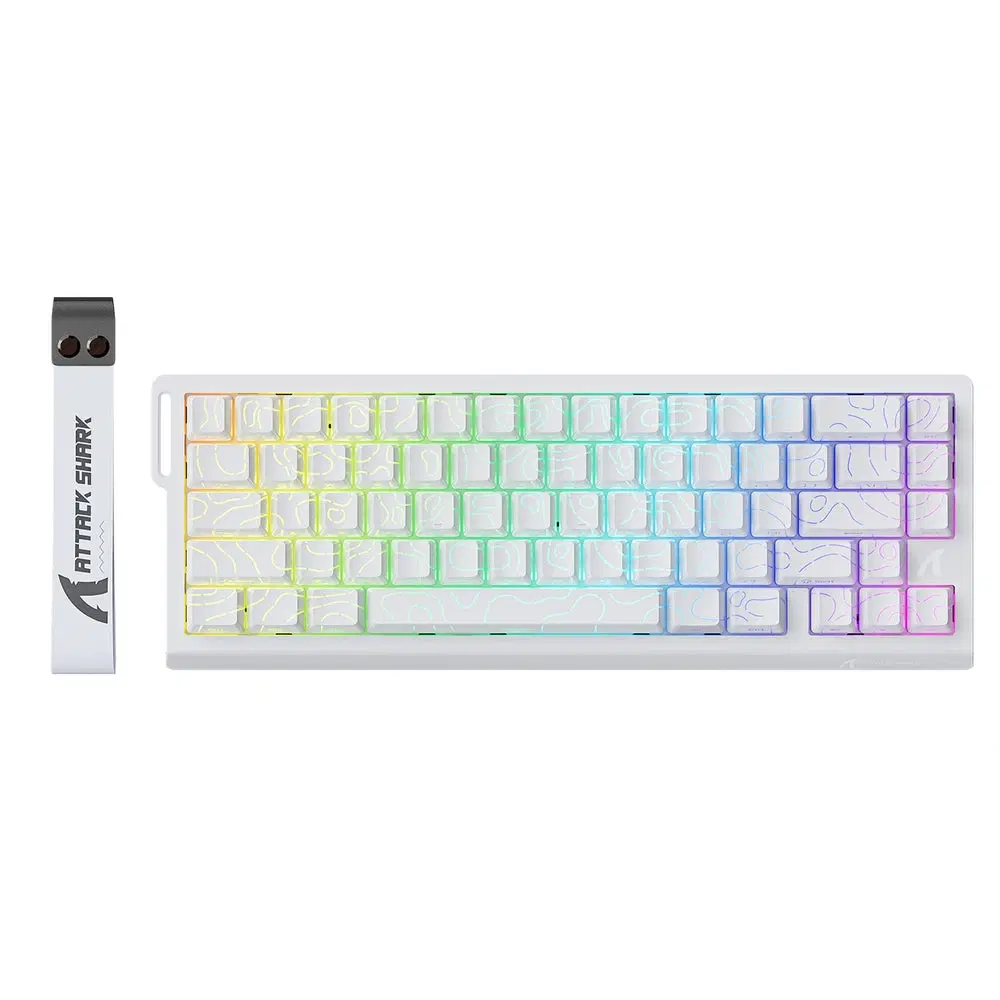 ATTACK SHARK X68 HE Magnetic Switch Gaming Keyboard, 66 Keys Compact Layout, 8000Hz Polling Rate, 0.01mm Rapid Trigger, Tri-Mode RGB, White Contour Line | X68 HE – Buy Online