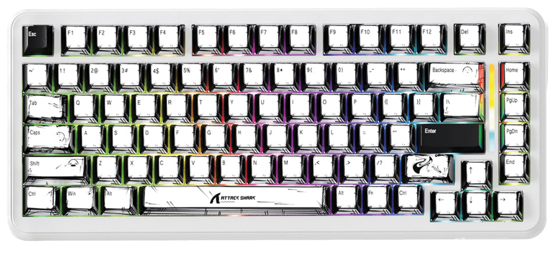 ATTACK SHARK X82 PRO HE Tri-Mode Magnetic Gaming Keyboard, Comic-Style Keycaps, Rapid Trigger, 8KHz, Comic | X82 PRO HE – Buy Online