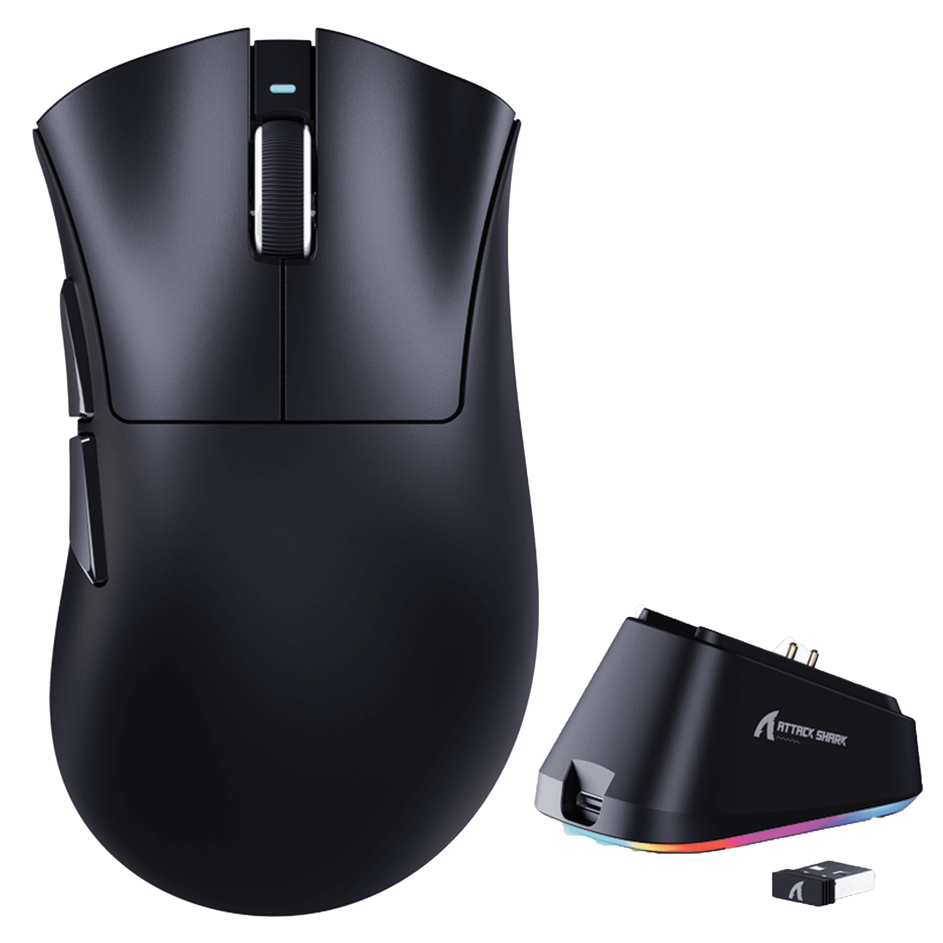 Attack Shark V3 Pro Ultra-Light Wireless Gaming Mouse, RGB Charging Dock, 25000 DPI PixArt Sensor, Tri-Mode 2.4G / Bluetooth / Wired, Black | V3 PRO – Buy Online