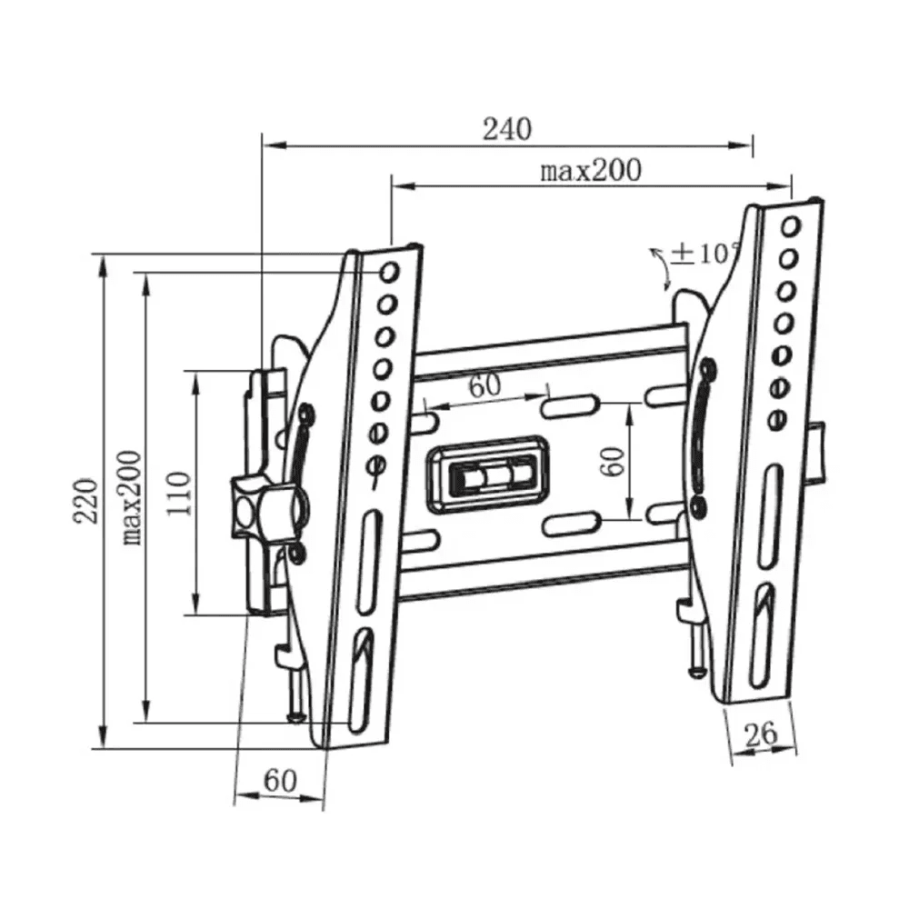 Skill Tech Skilltech SH 20T Economy Tilt LED/LCD TV Wall Mount, Suitable For Most 15''~43'' Screen, Max. VESA 200x200mm - product view 2 of 4