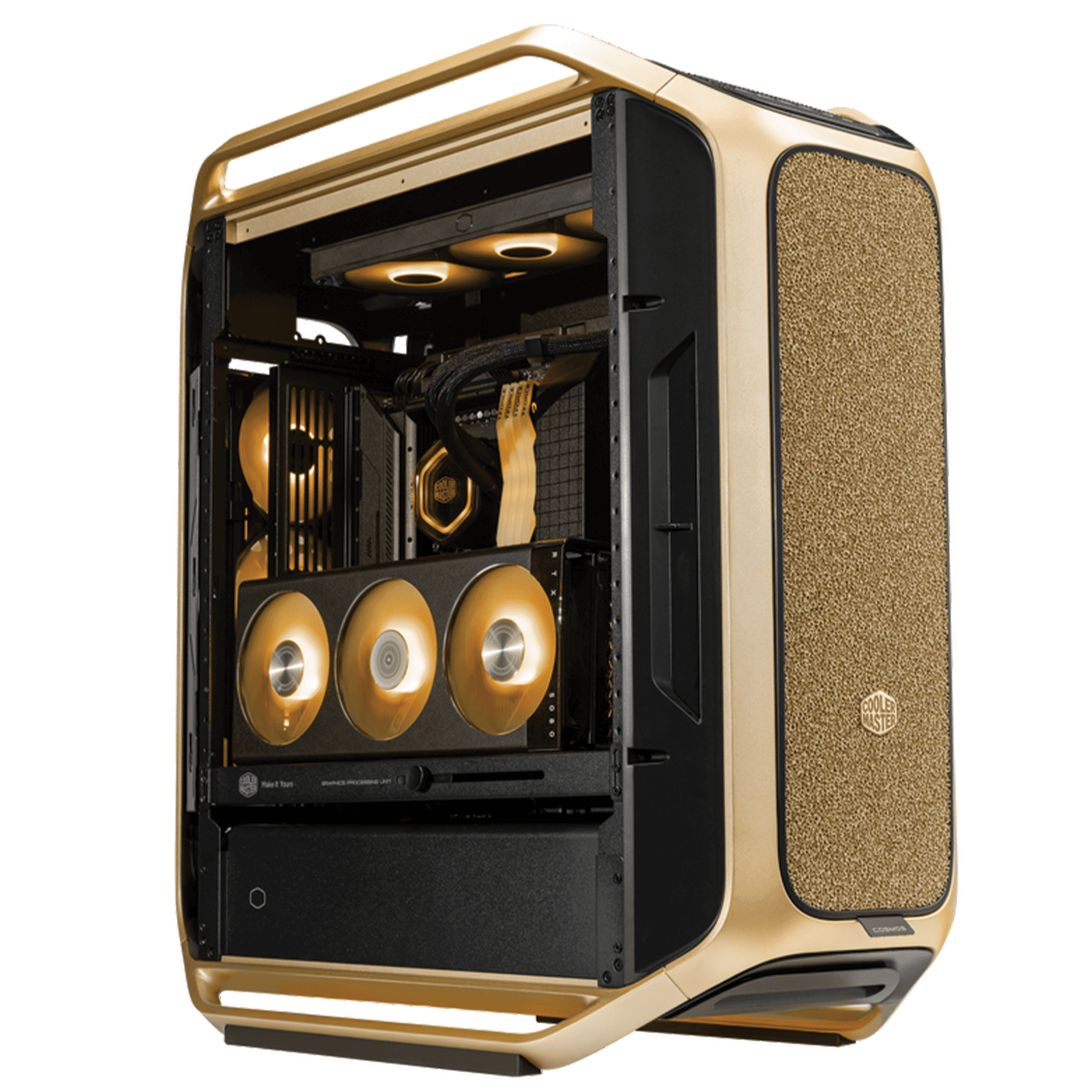 Cooler Master COSMOS ALPHA Gold Limited Edition PC Case, Full Tower, 24K Gold-Plated Logo, Modular FreeForm 2.0, Gold | C700-GGNN-S00 – Buy Online