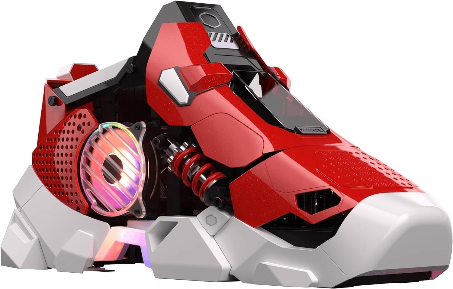 Cooler Master Sneaker X CPT Kit Gaming Case, Mini-ITX Open-Frame Chassis, Pre-Installed ARGB Fan, Premium Showcase Design, Red & White | ABK-SXNN-S38L3-R1 – Buy Online