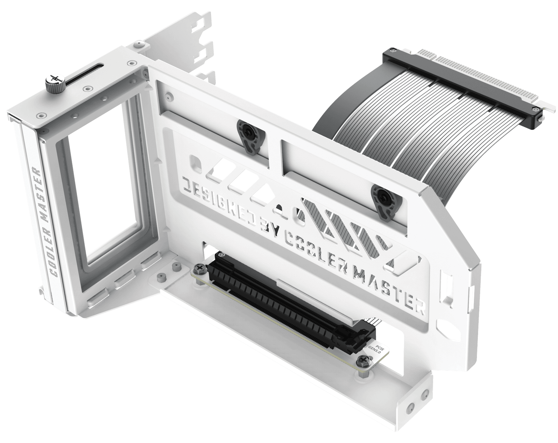 Cooler Master Vertical Graphics Card Holder Kit V3, PCIe 5.0 Riser Cable Included, White, Tool-Less Adjustment, ATX & mATX Support, White | MCA-U000C-WFVK03 – Buy Online
