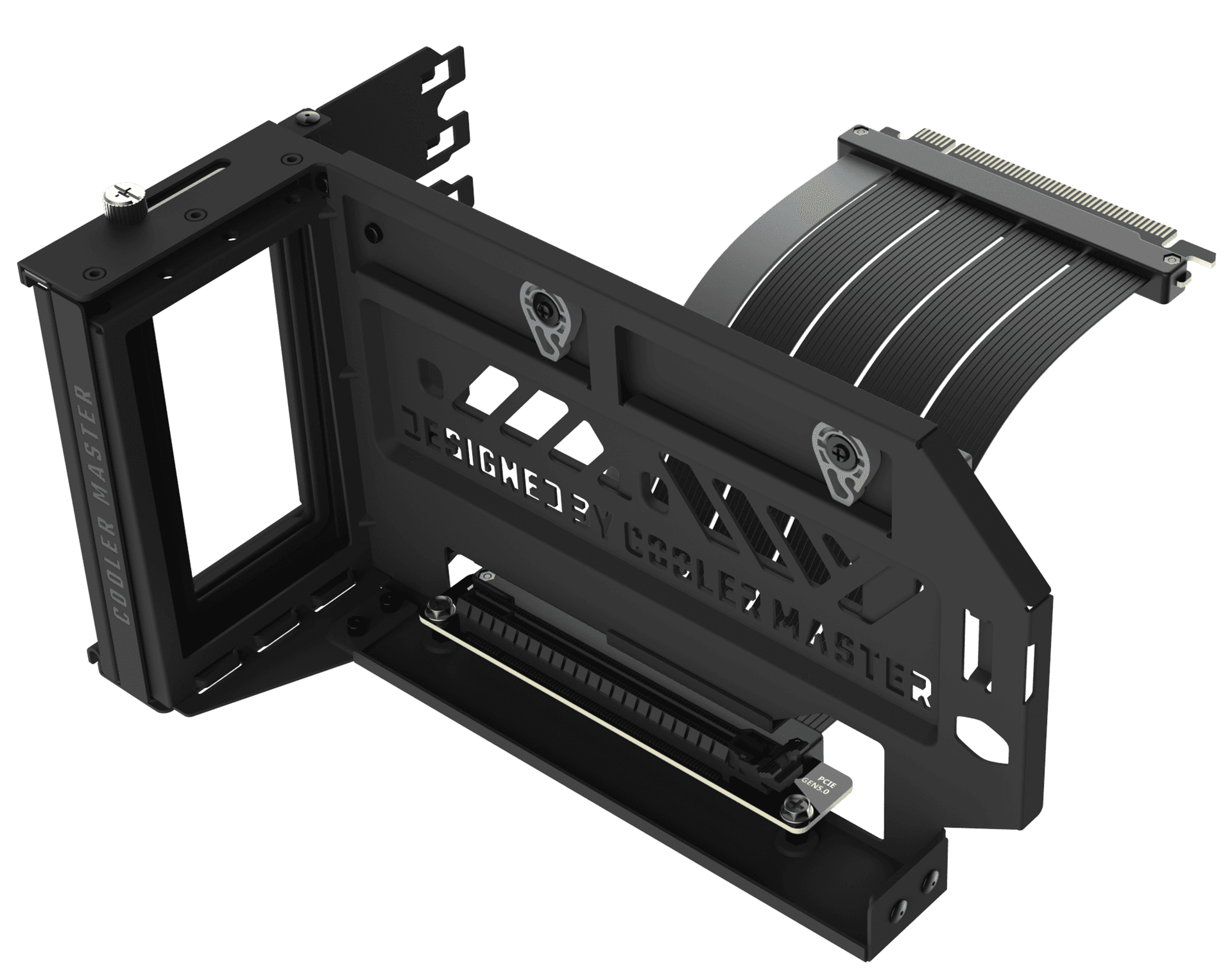 Cooler Master Vertical Graphics Card Holder Kit V3, PCIe 5.0 Riser Cable Included, Black, Tool-Less Adjustment, ATX & mATX Support, black | MCA-U000C-KFVK03 – Buy Online