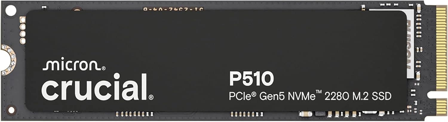 Crucial P510 1TB PCIe Gen5 NVMe M.2 2280 Internal Solid State Drive, Up to 11,000 MB/s, Non-Heatsink | CT100P510SSD8 – Buy Online