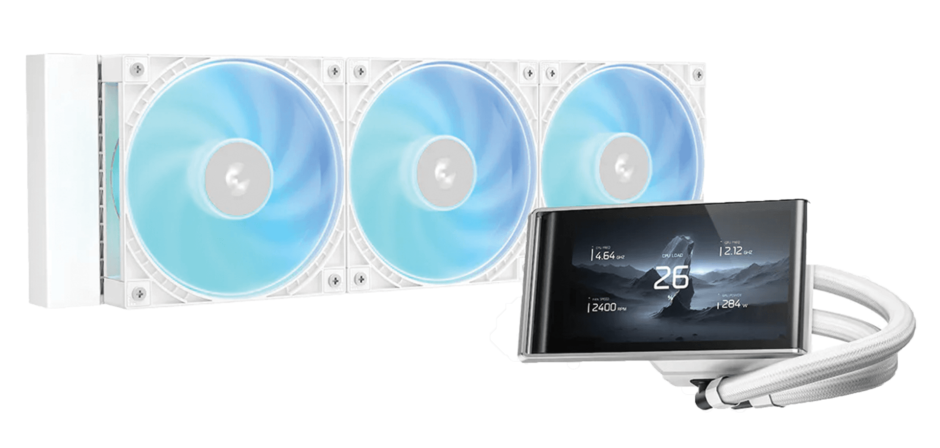 DeepCool LT360 Vision ARGB AIO Liquid CPU Cooler, 4.5-Inch Ultrawide LCD Display, Adjustable Viewing Angle, 360mm Radiator, Triple Fan, White | R-LT360VISION-WHAMMC-G-1 – Buy Online