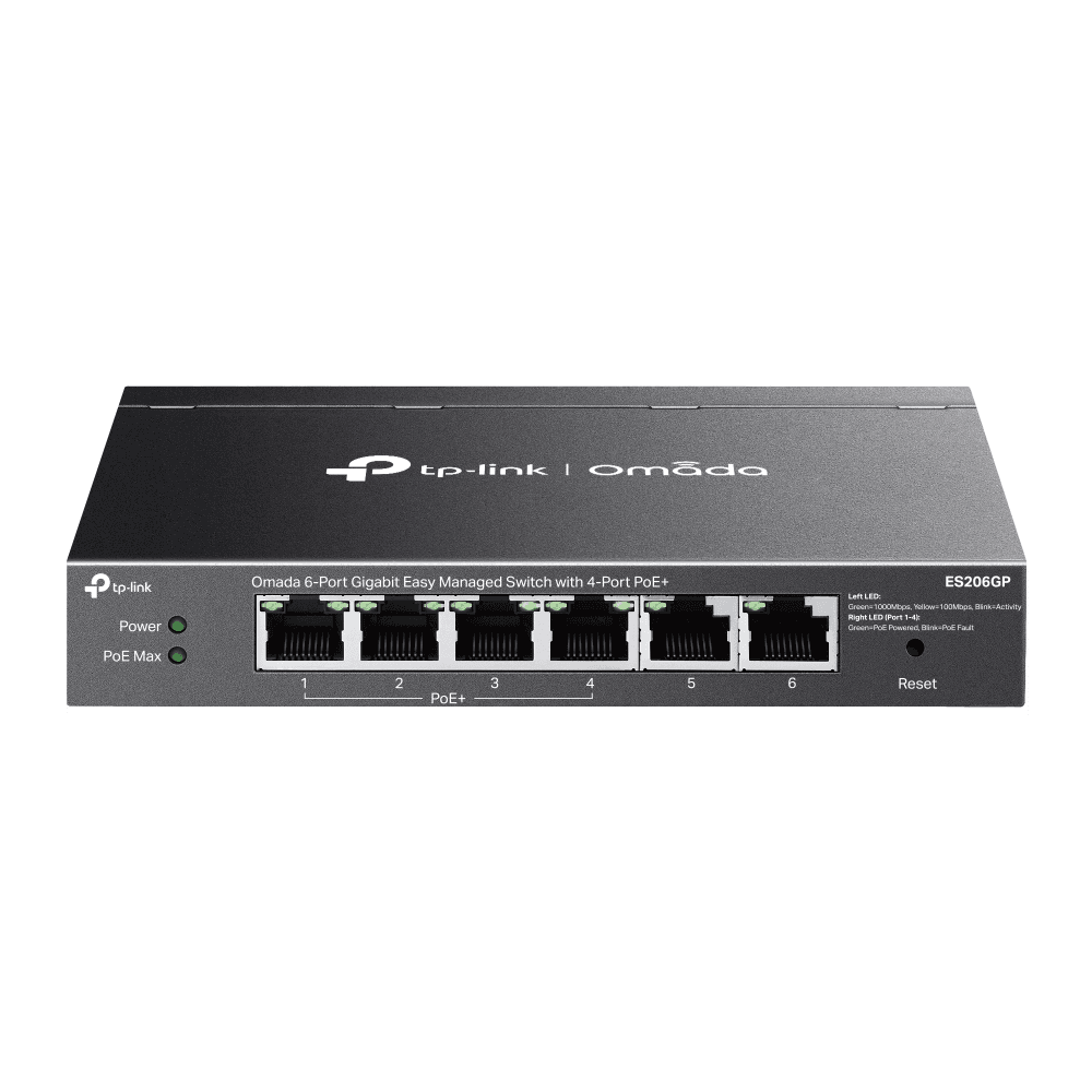TP-Link Omada ES206GP 6-Port Gigabit Easy Managed PoE+ Switch, 65W Budget,250m Long Range, Cloud Managed – Buy Online
