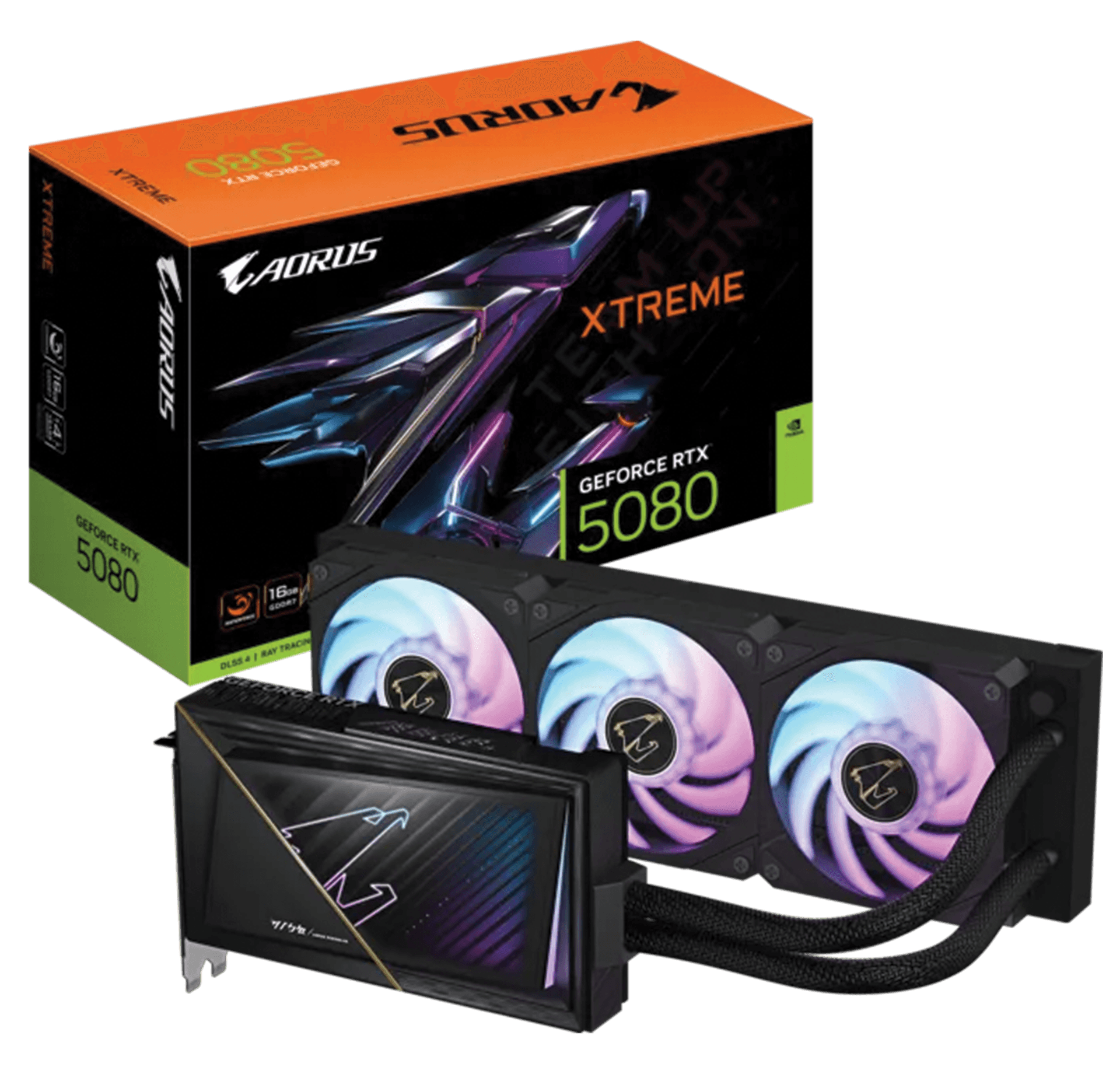 GIGABYTE AORUS GeForce RTX 5080 Xtreme Waterforce 16G Graphics Card, NVIDIA Blackwell Architecture, 16GB GDDR7, 360mm Radiator 256-bit, 2805MHz OC, DLSS 4 | GV-N5080AORUSX W-16GD – Buy Online