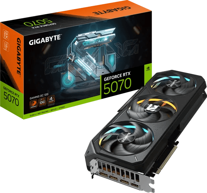 GIGABYTE GeForce RTX 5070 GAMING OC 12G Graphics Card, 12GB GDDR7, WINDFORCE 3-Fan, RGB Halo, Black | GV-N5070GAMING OC-12GD – Buy Online
