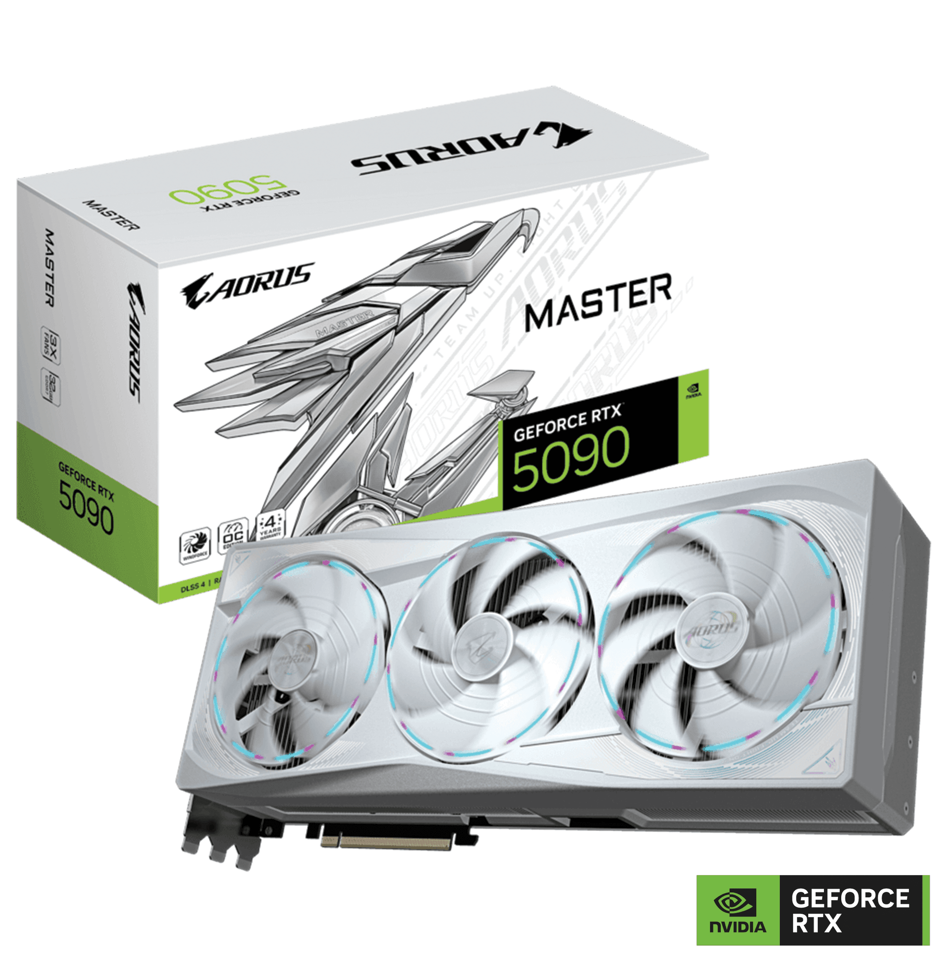 Gigabyte AORUS NVIDIA GeForce RTX 5090 MASTER ICE 32GB DDR7 Graphics Card, 512 bit 28 Gbps, 21760 CUDA Cores, Blackwell architecture and DLSS 4 | GV-N5090AORUSM ICE-32GD – Buy Online