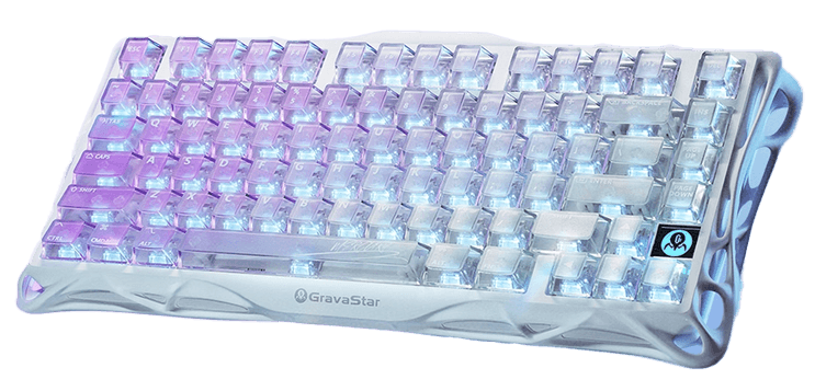 GravaStar Mercury K1 Lite 75% Wireless Mechanical Gaming Keyboard, Hot-Swappable, Gasket-Mounted, Arabic - English, Crystal Aurora | GS K1 LITE_XTAL_AUROA-AR – Buy Online