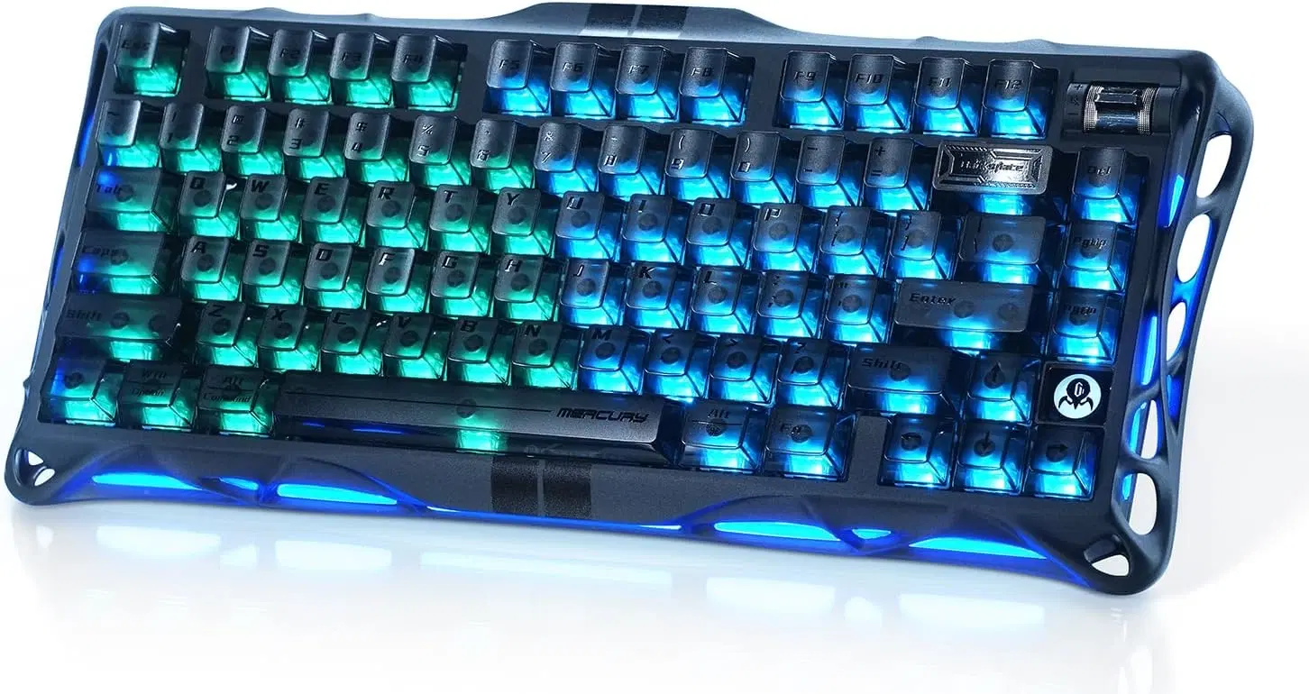 GravaStar Mercury V75 HE Keyboard, Wired USB-C, RGB Backlit, 75% Hall-Effect Magnetic Switch, 8000Hz Polling, Semi-Aluminum Chassis, Stealth Black | V75 HE – Buy Online